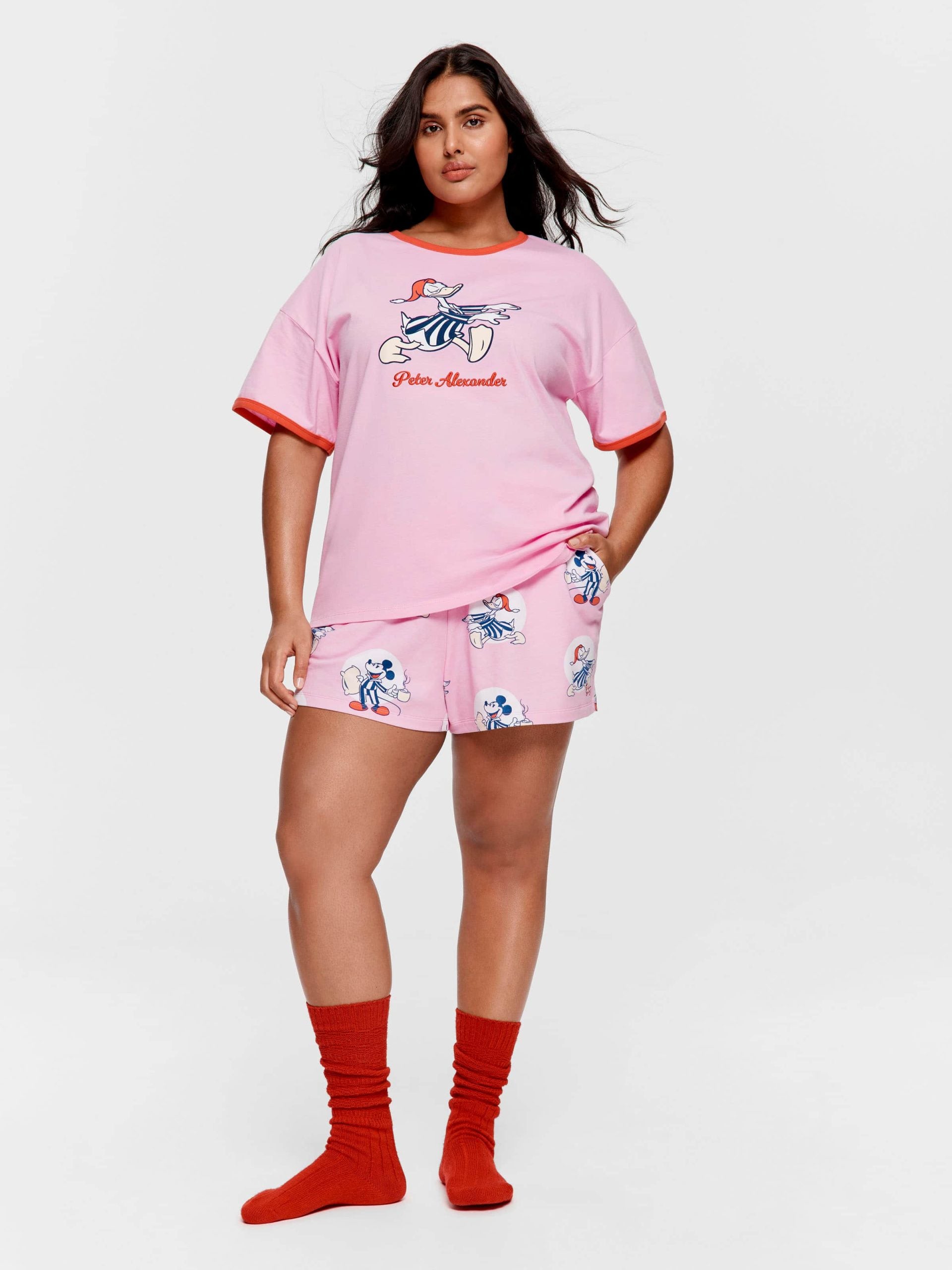P.A. Plus Sleepy Donald Duck Oversized Tee Pink