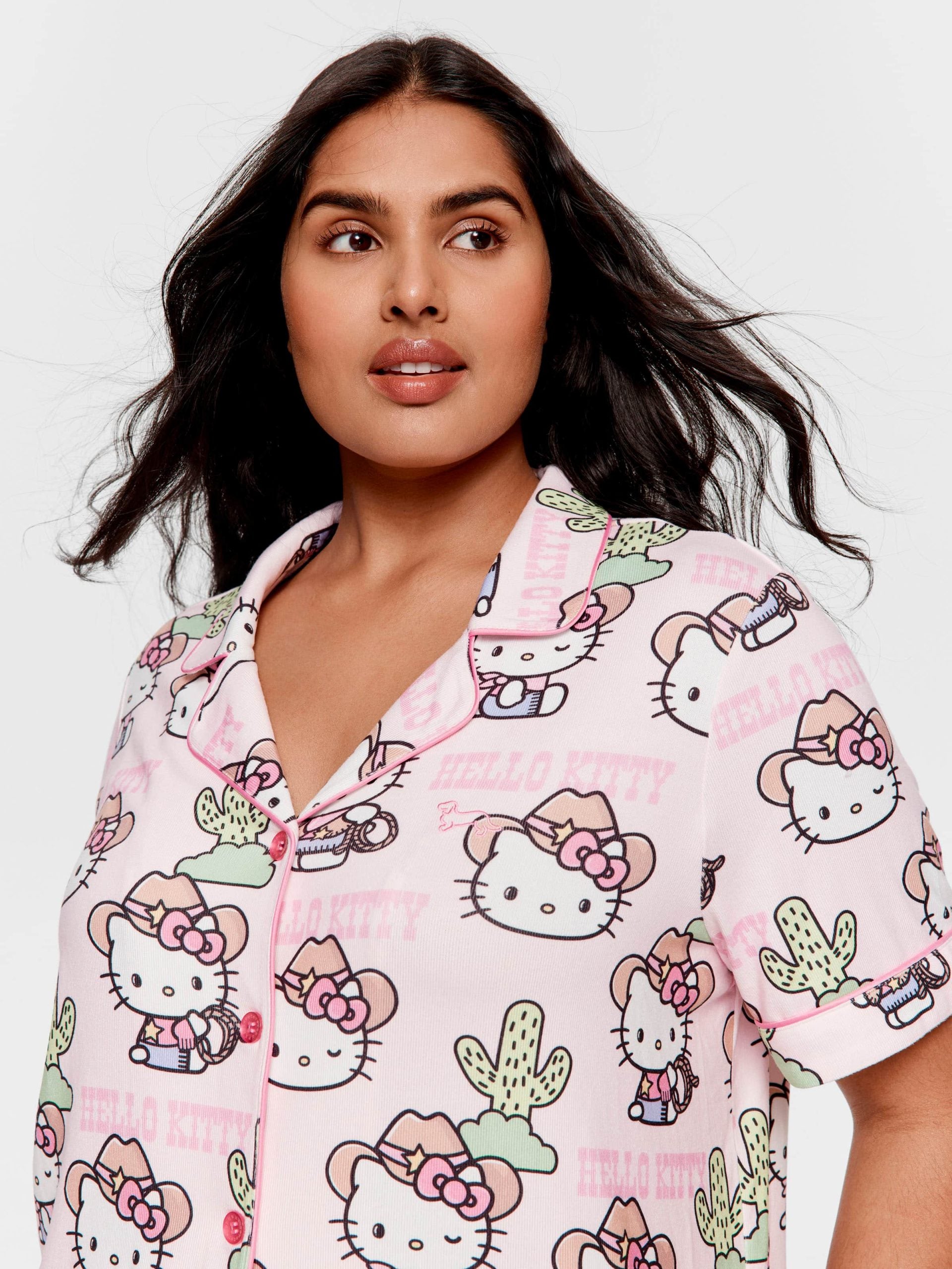 P.A. Plus Howdy Hello Kitty Shortie Pj Set Multi