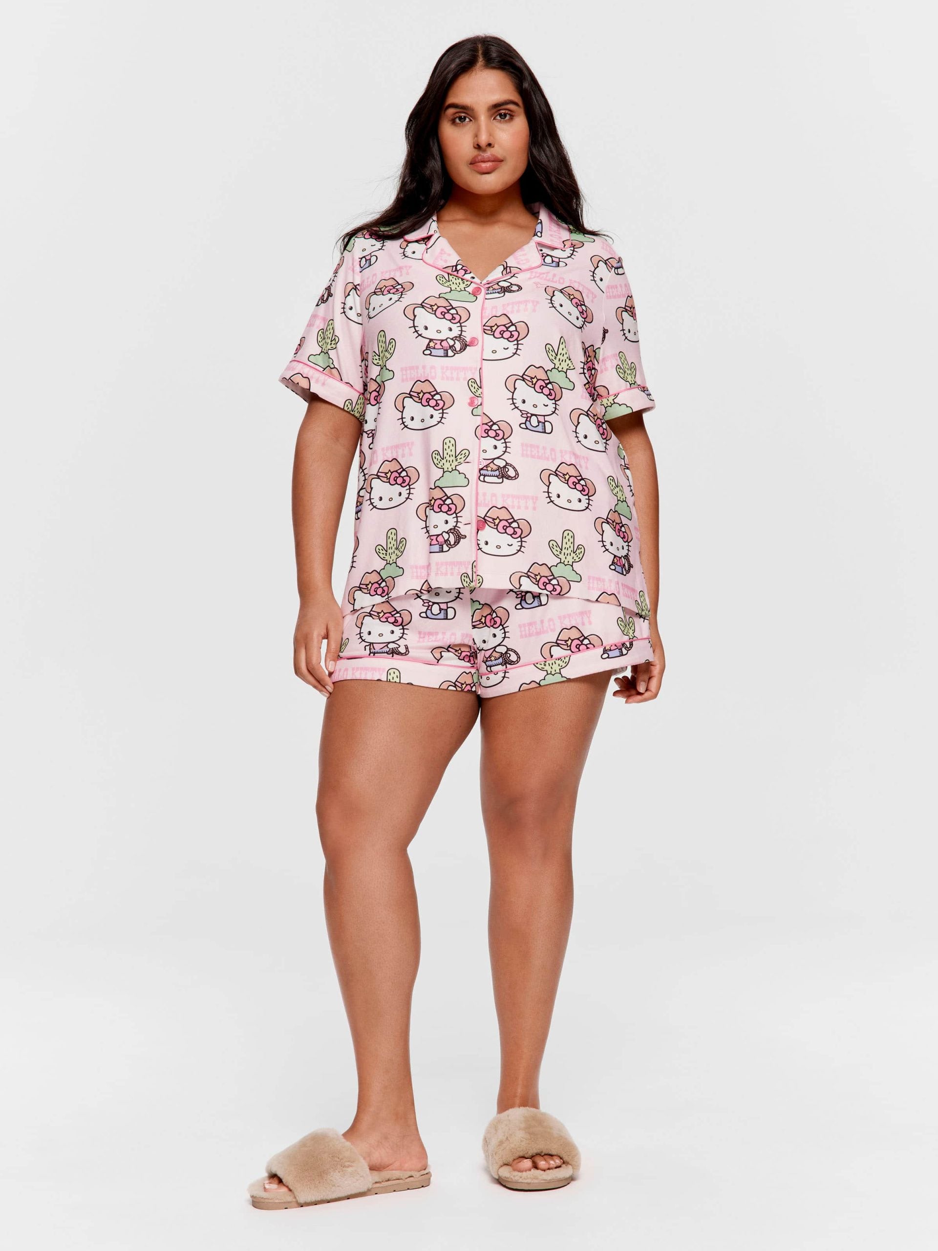 P.A. Plus Howdy Hello Kitty Shortie Pj Set Multi