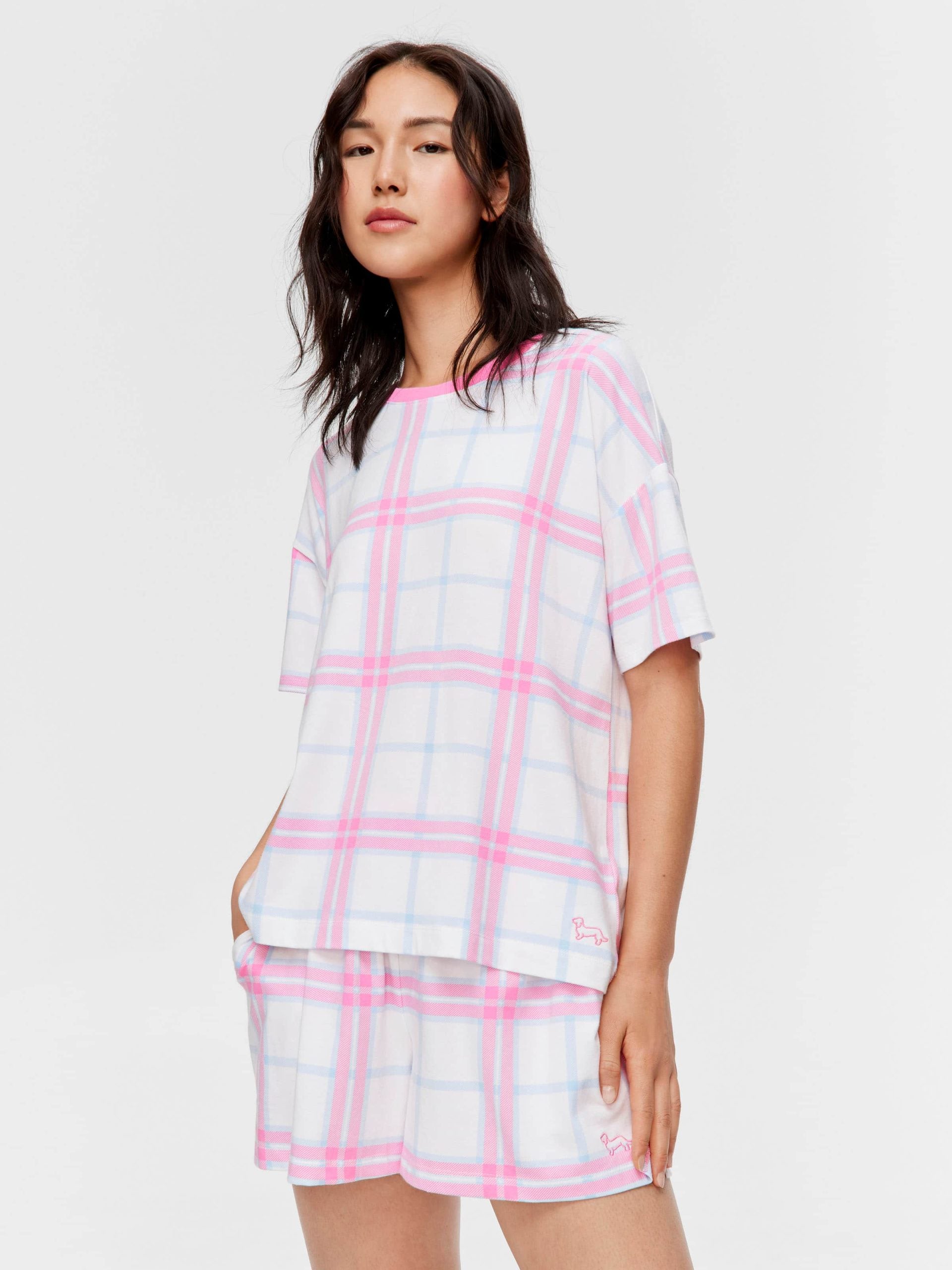 Check Oversized Tee multi