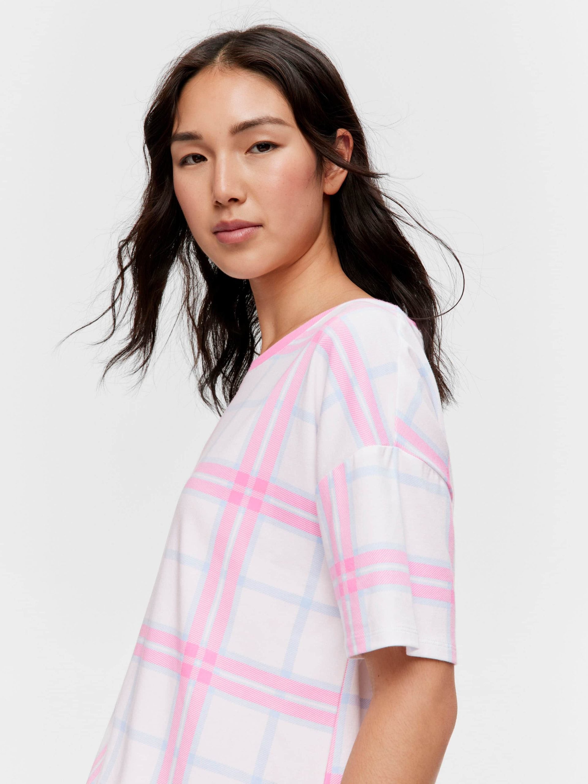 Check Oversized Tee multi