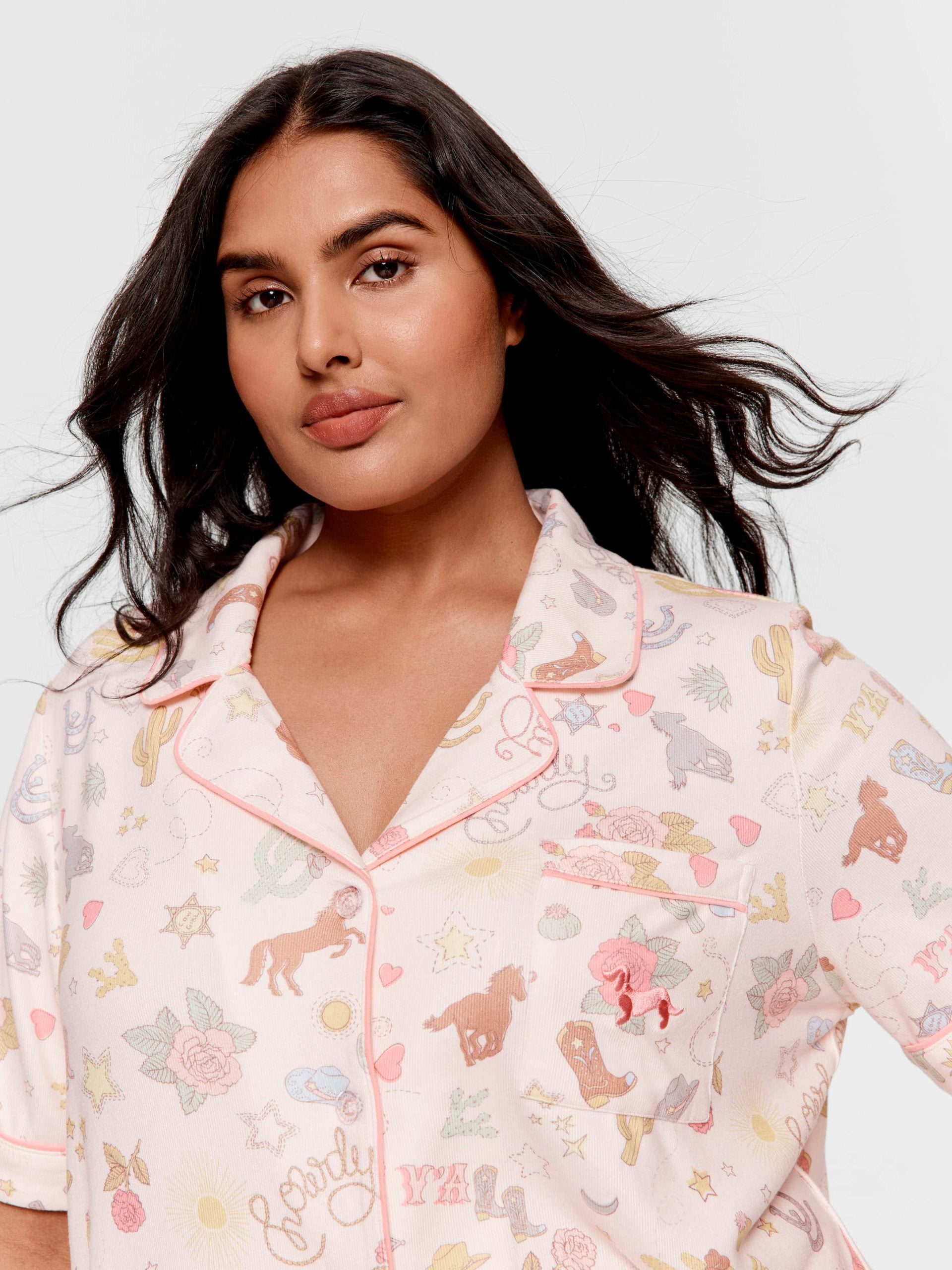 P.A. Plus Howdy Plush Shortie Pj Set Multi
