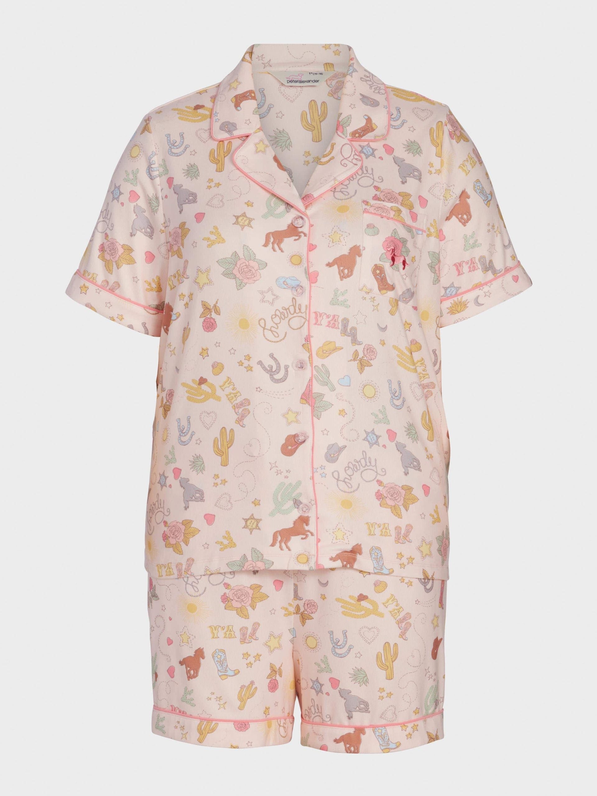 P.A. Plus Howdy Plush Shortie Pj Set Multi