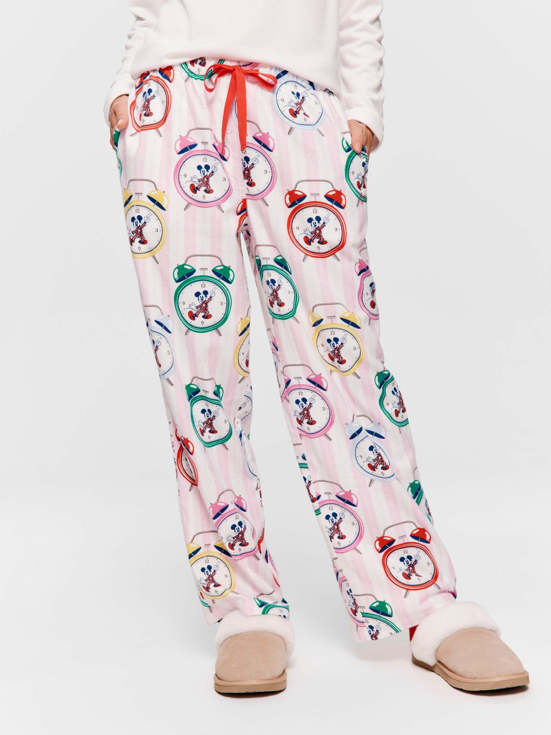 Mickey Mouse Clocks Bamboo Flannelette Classic Pj Pant Multi
