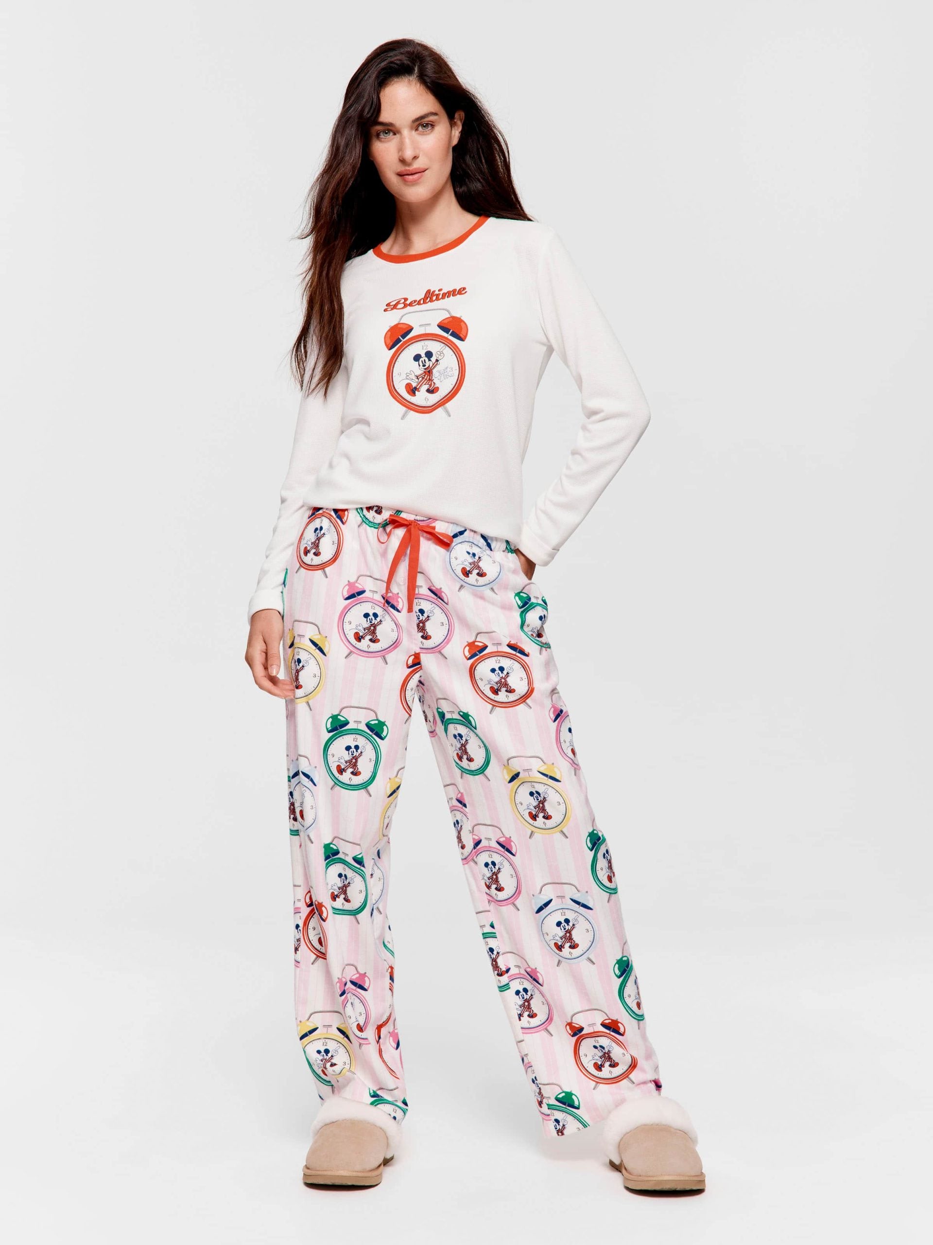 Mickey Mouse Clocks Bamboo Flannelette Classic Pj Pant Multi