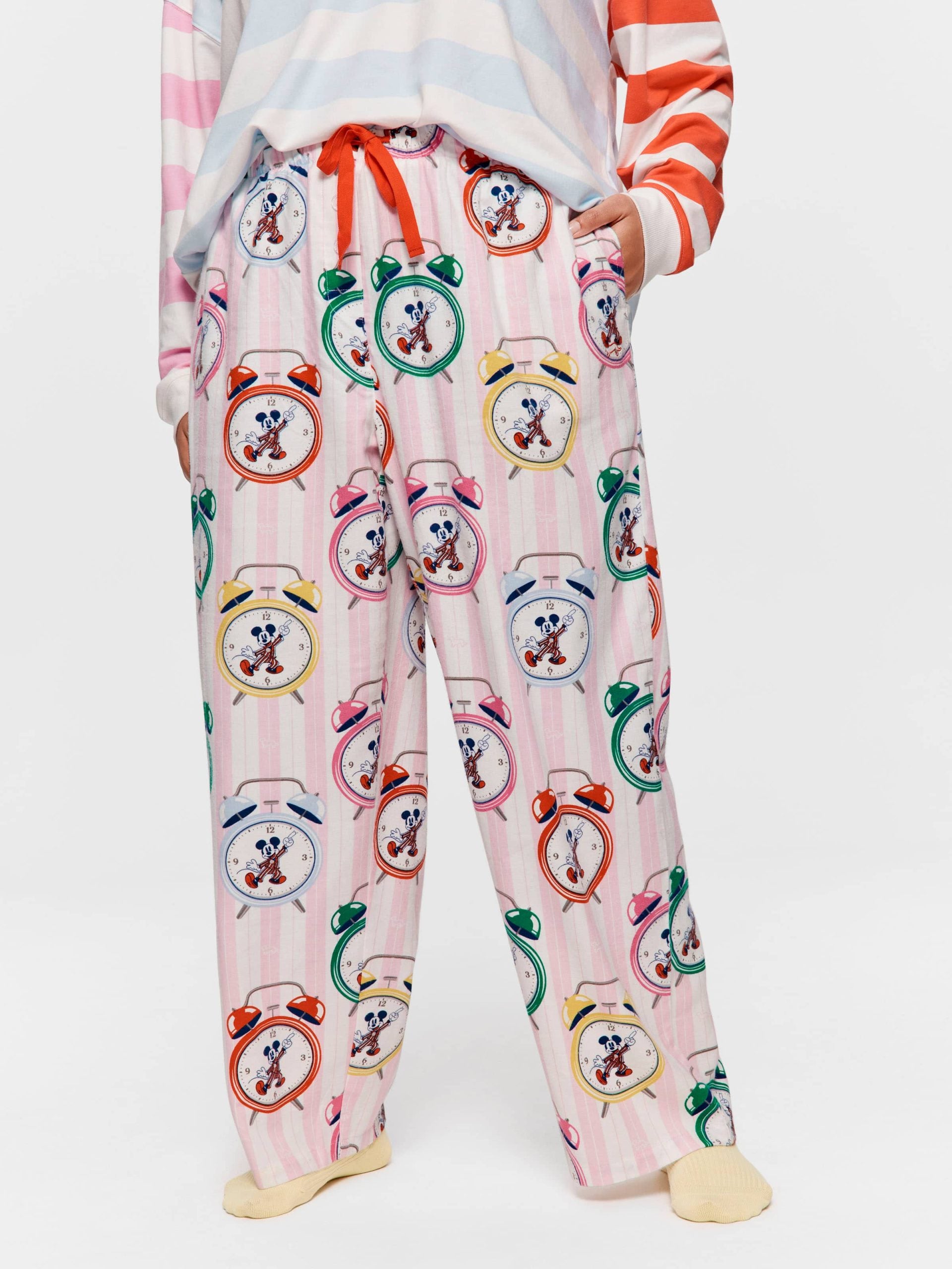 P.A. Plus Mickey Mouse Clocks Bamboo Flannelette Classic Pj Pant Multi