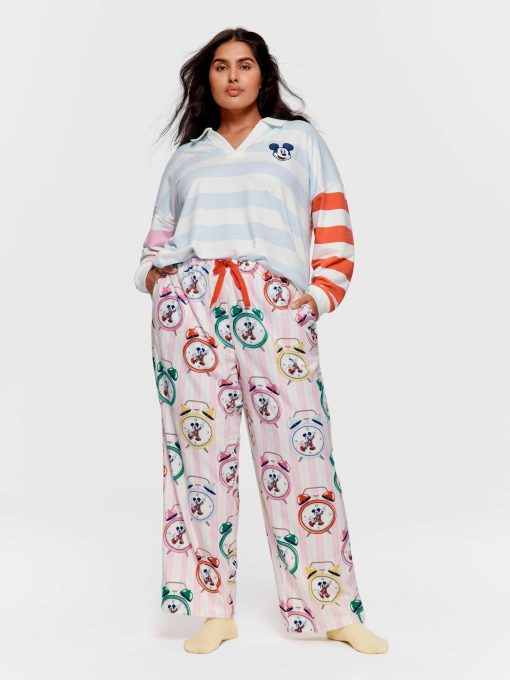 P.A. Plus Mickey Mouse Clocks Bamboo Flannelette Classic Pj Pant Multi