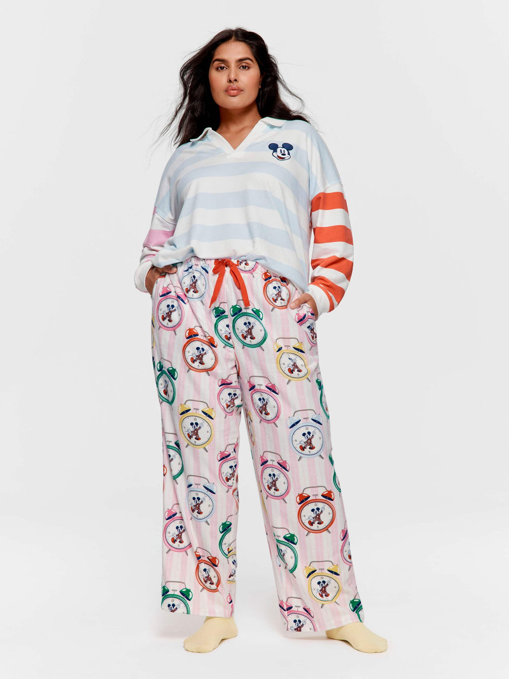 P.A. Plus Mickey Mouse Clocks Bamboo Flannelette Classic Pj Pant Multi