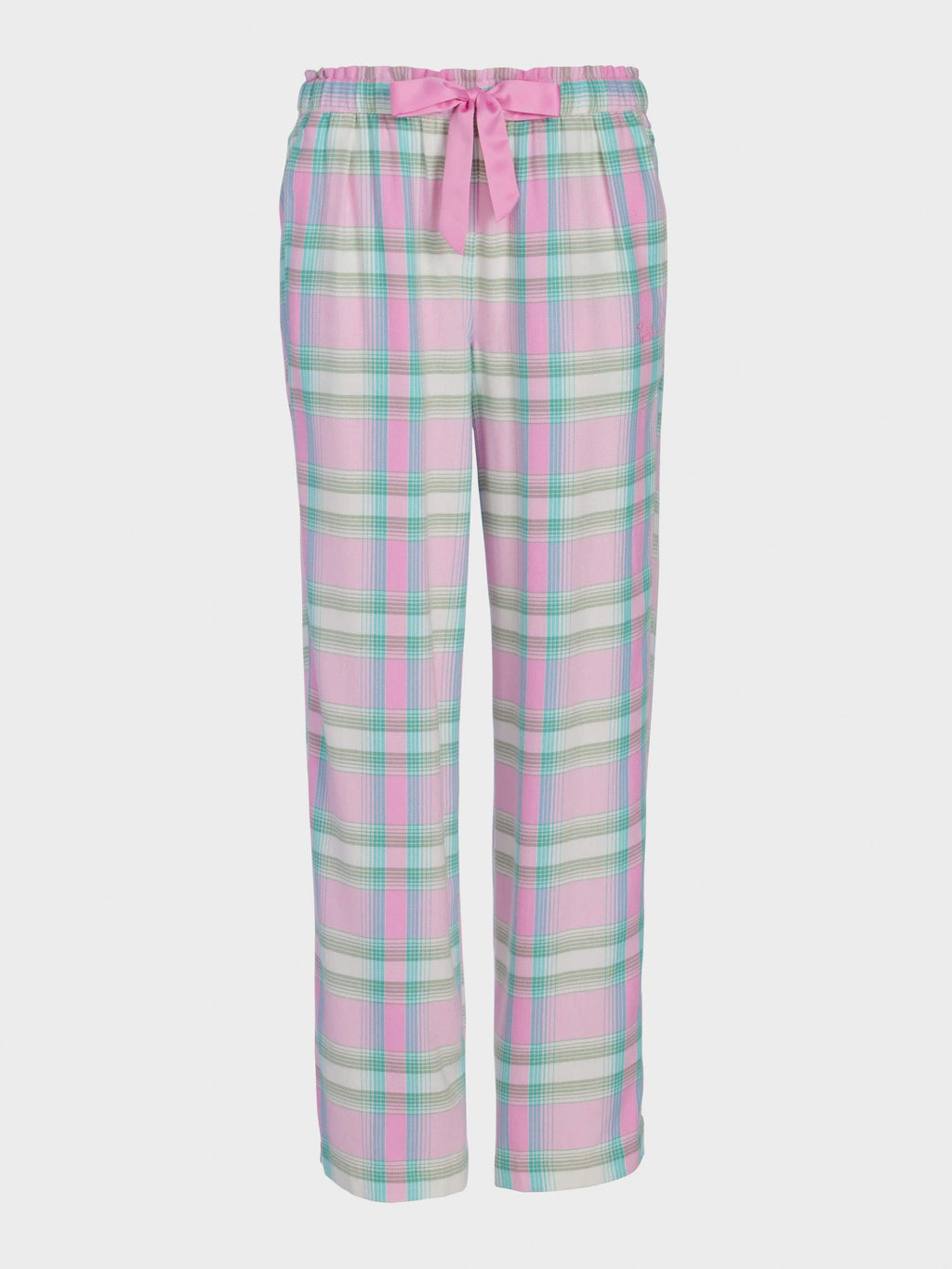 Pink Check Wide Leg Bamboo Flannelette Pj Pant Multi