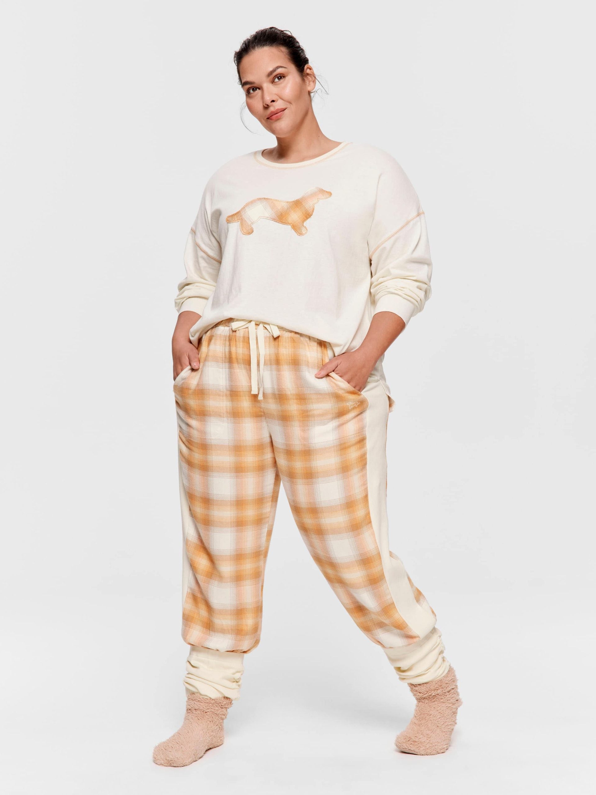 P.A. Plus Cowgirl Check Bamboo Flannelette Legwarmer Pj Pant Multi