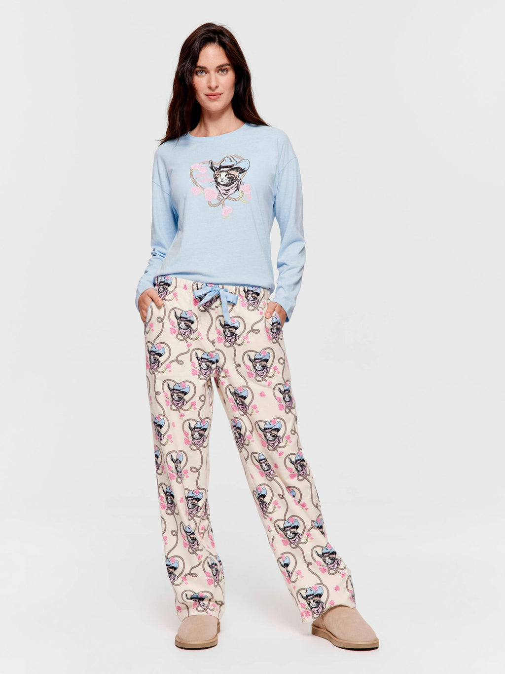 Cowboy Kitty Flannelette Classic Pj Pant Multi