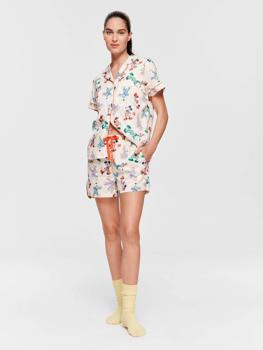 Mickey Mouse &amp; Friends 100% Cotton Shortie Pj Set Multi