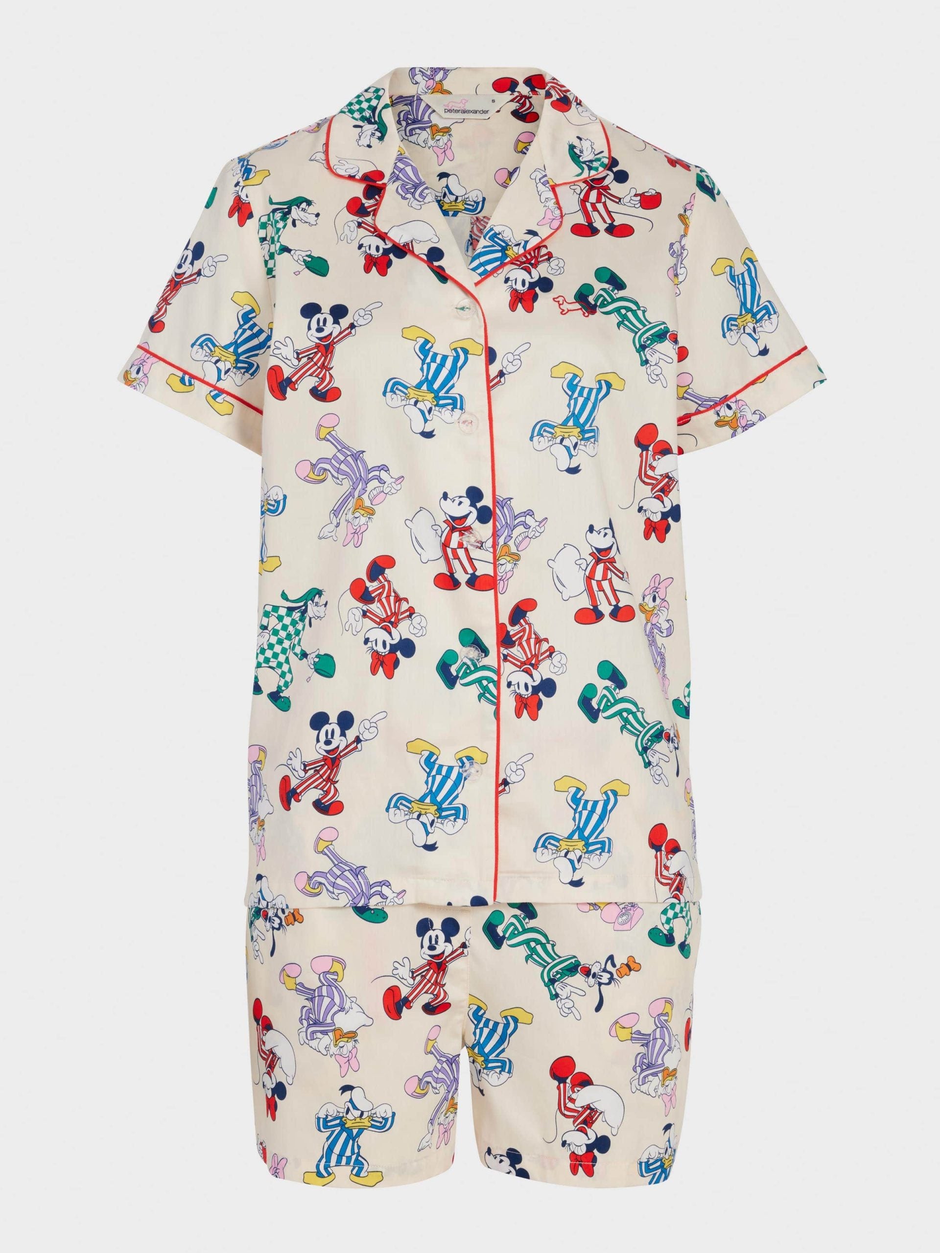 Mickey Mouse &amp; Friends 100% Cotton Shortie Pj Set Multi