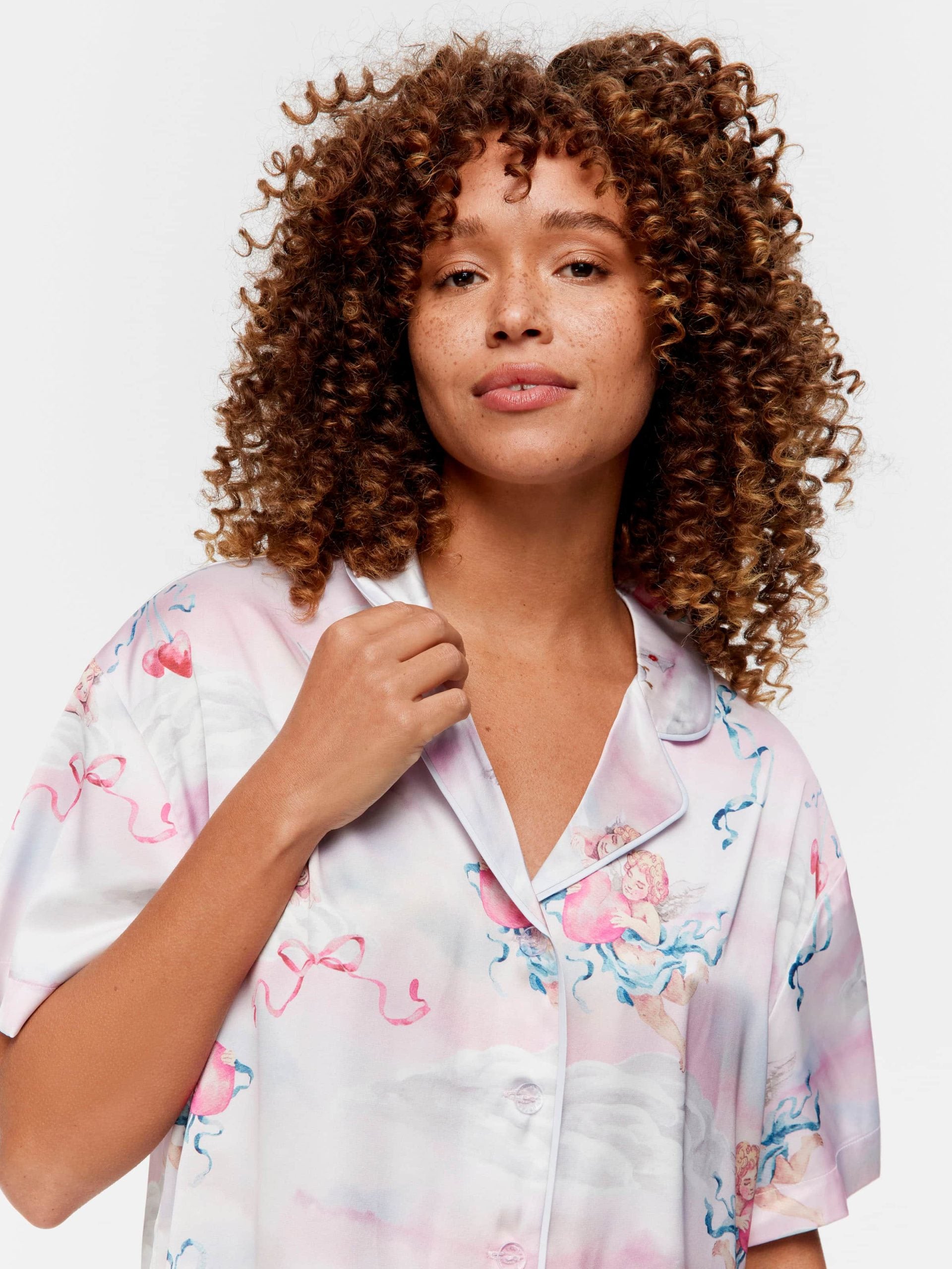 Cherub Satin Shortie Pj Set Multi