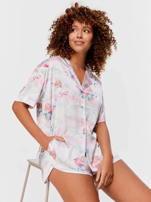 Cherub Satin Shortie Pj Set Multi