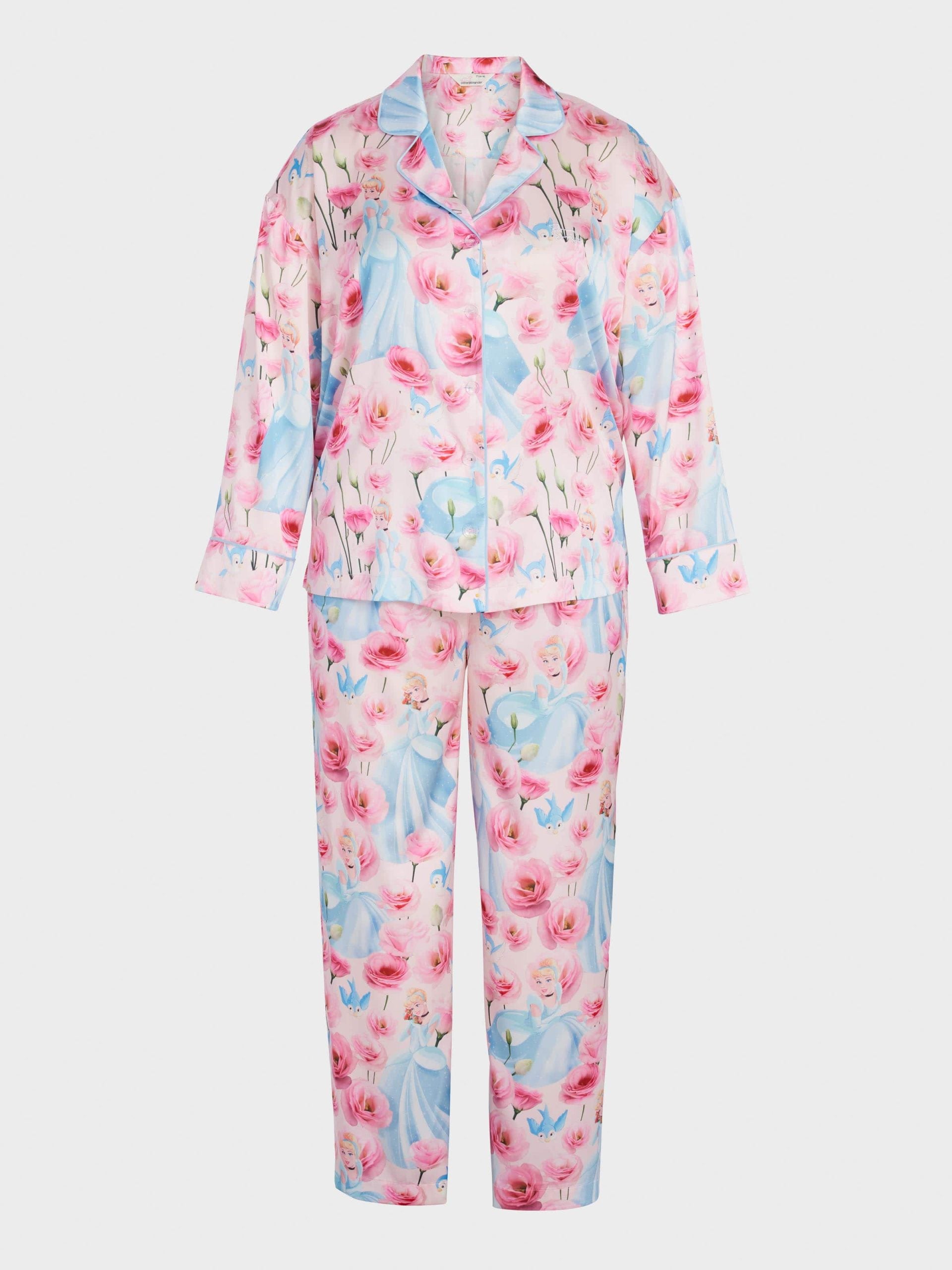P.A. Plus Disney Cinderella Rose Satin Long Pj Set Multi
