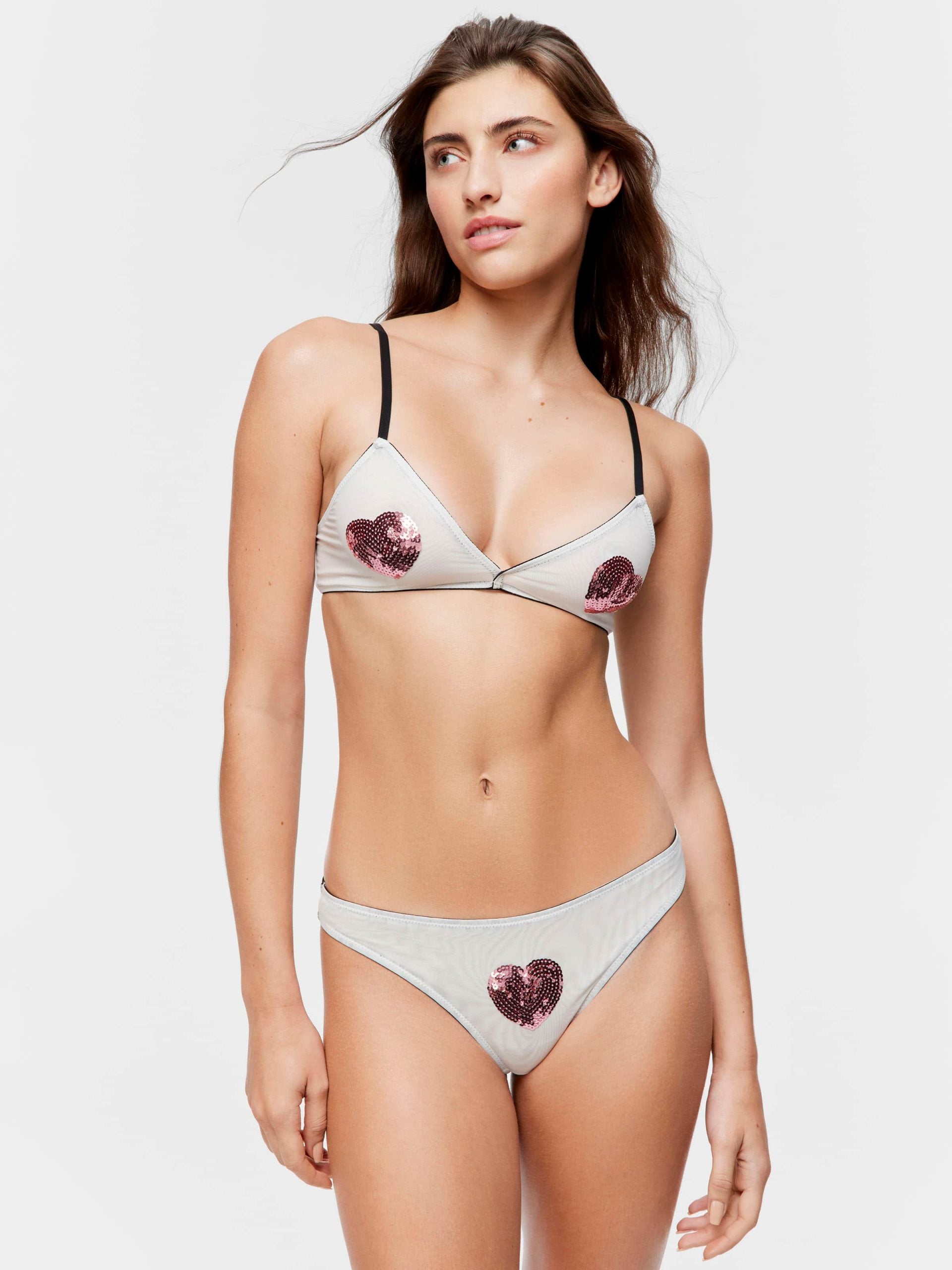 Sequin Heart Bralette multi