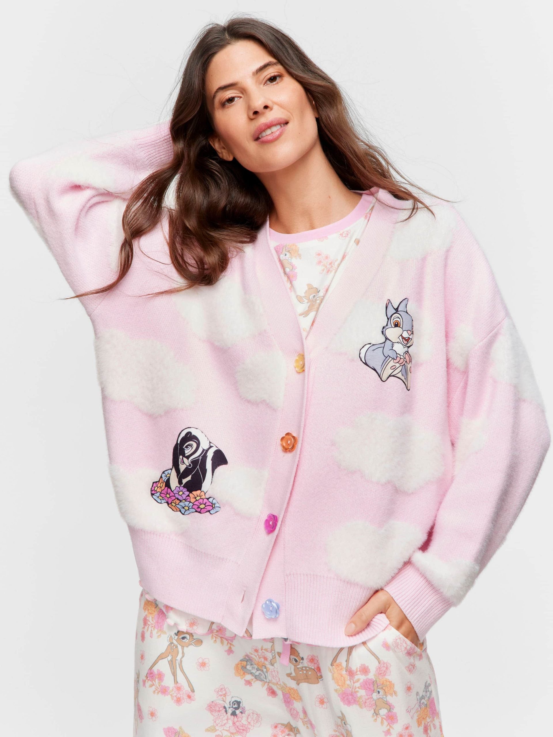 Bambi Fluffy Knit Cardi multi