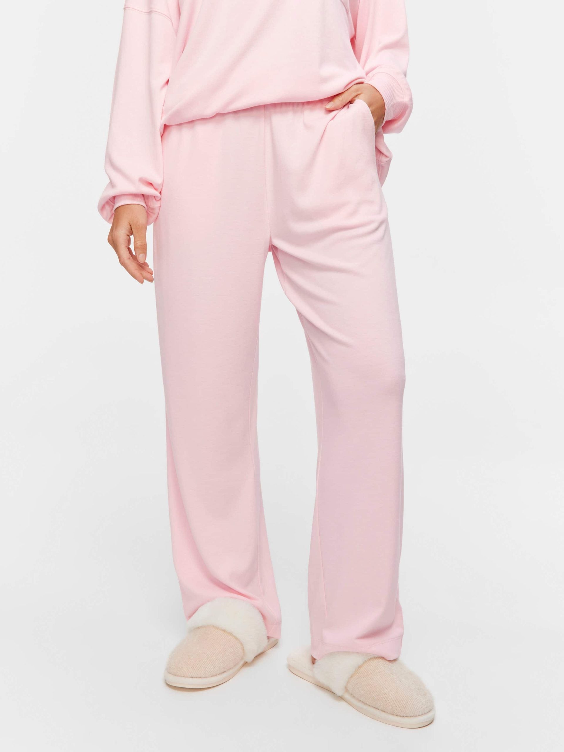 Pink Logo Straight Leg Pj Pant palepink