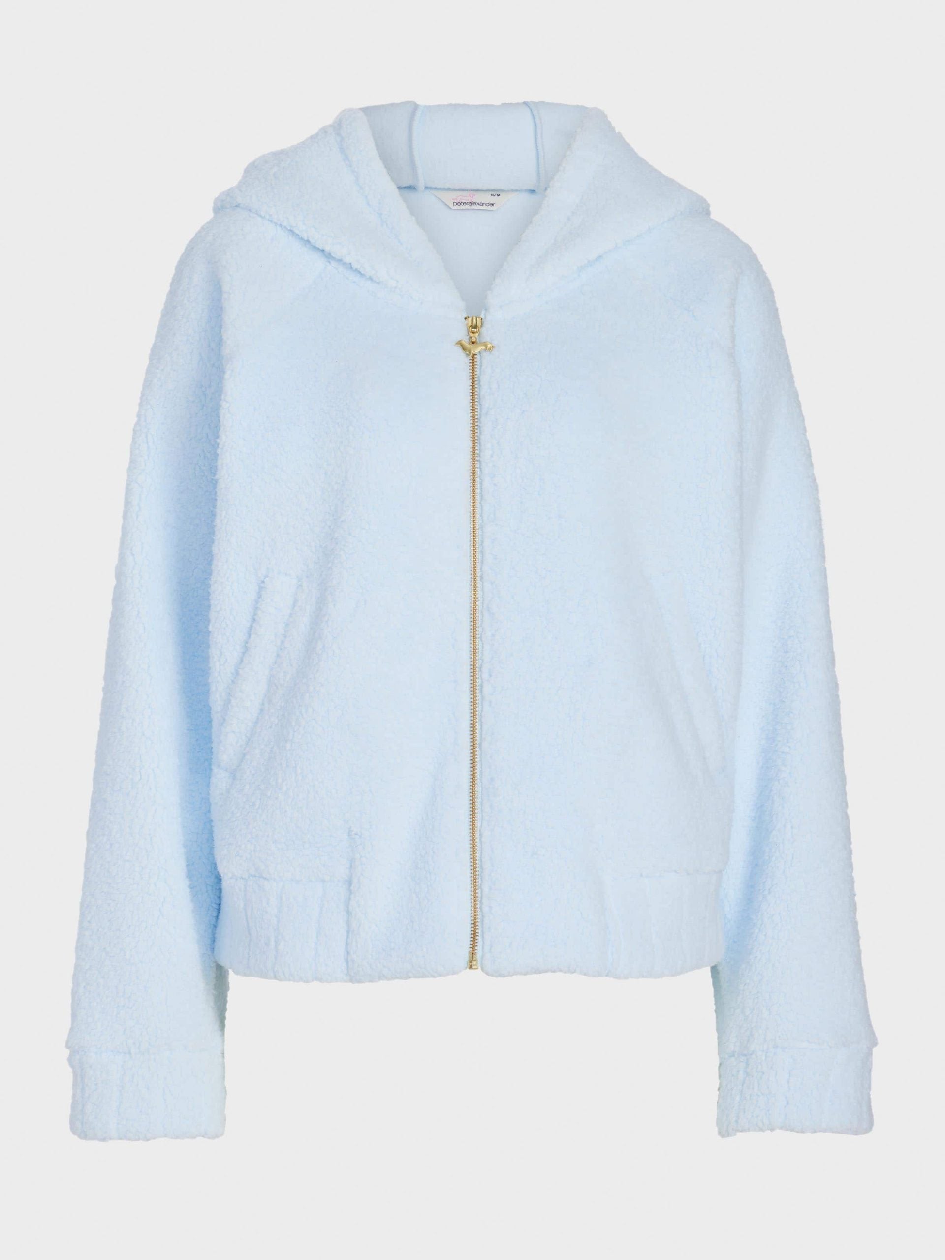 Blue Fleece Hooded Jacket paleblue
