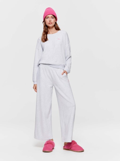 Grey Straight Leg Pj Pant greymarle