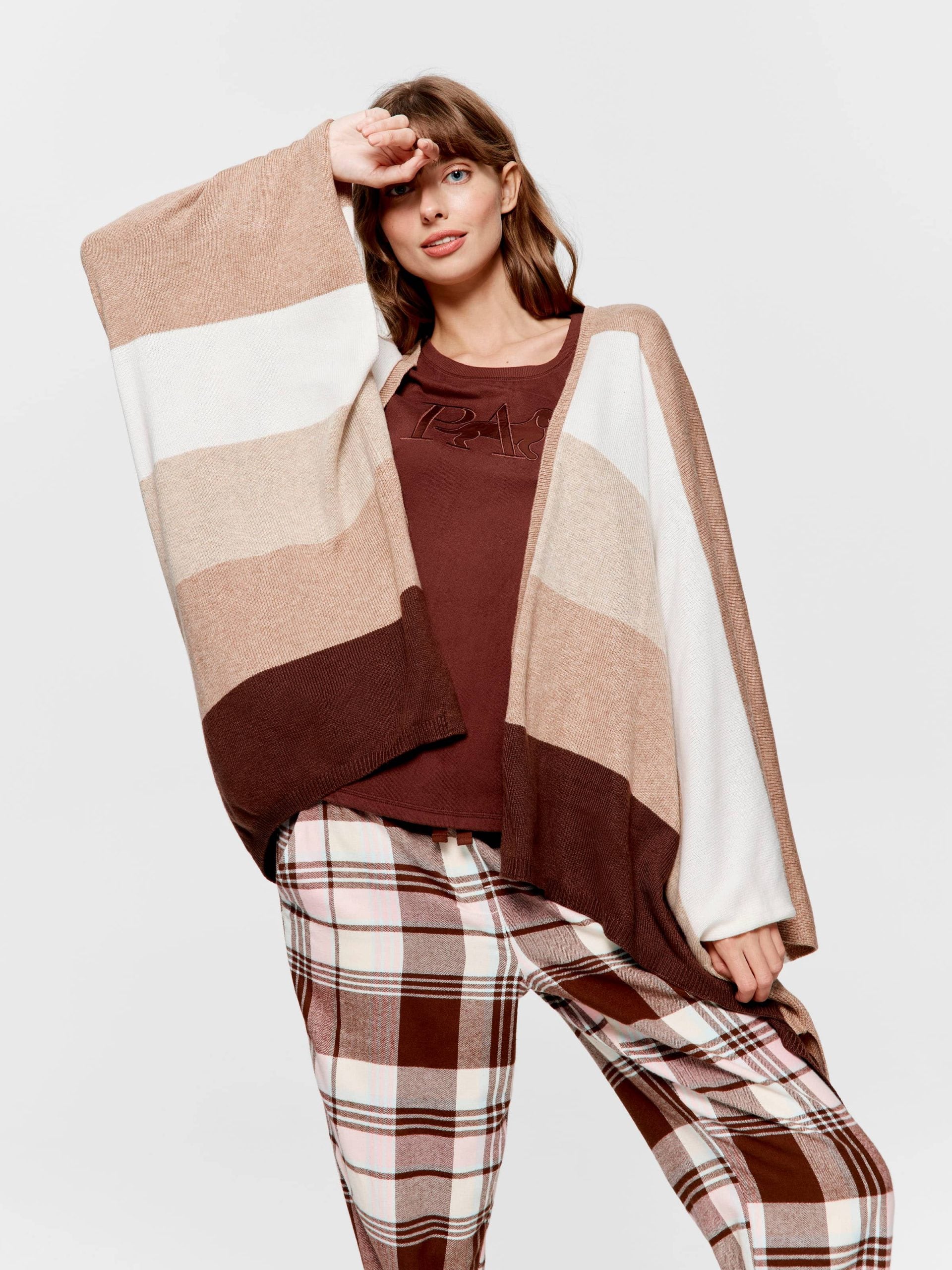 Stripe Poncho multi
