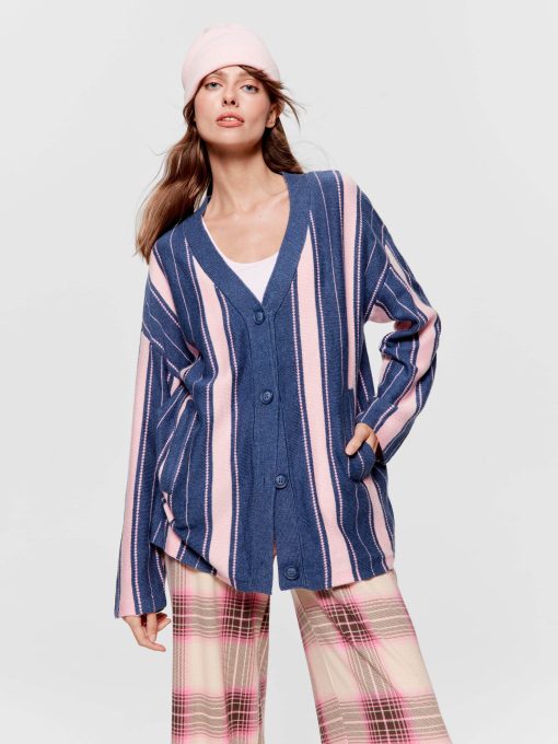 Stripe Knit Cardi multi