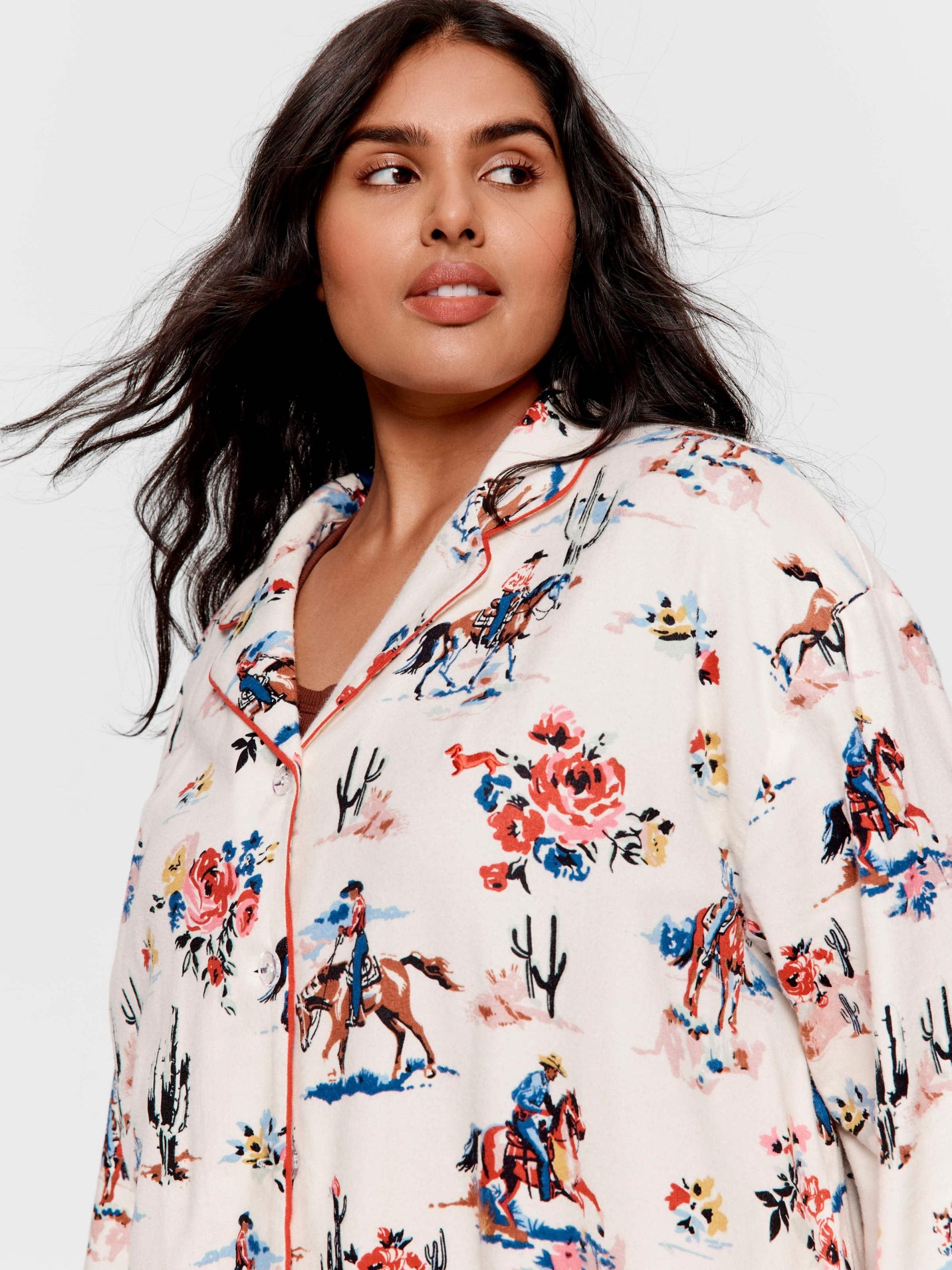 P.A. Plus Cowboy Bamboo Flannelette Classic Pj Set Multi