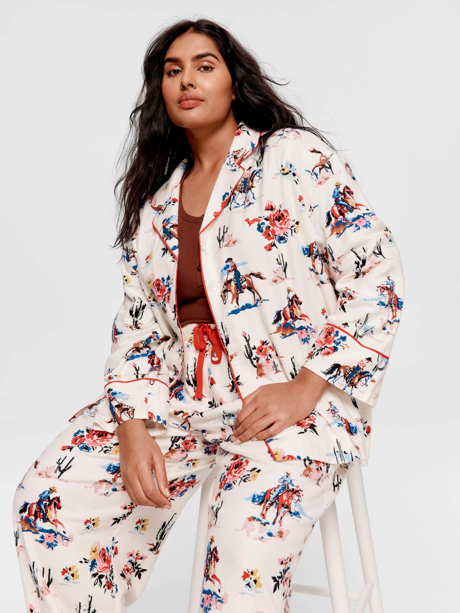 P.A. Plus Cowboy Bamboo Flannelette Classic Pj Set Multi
