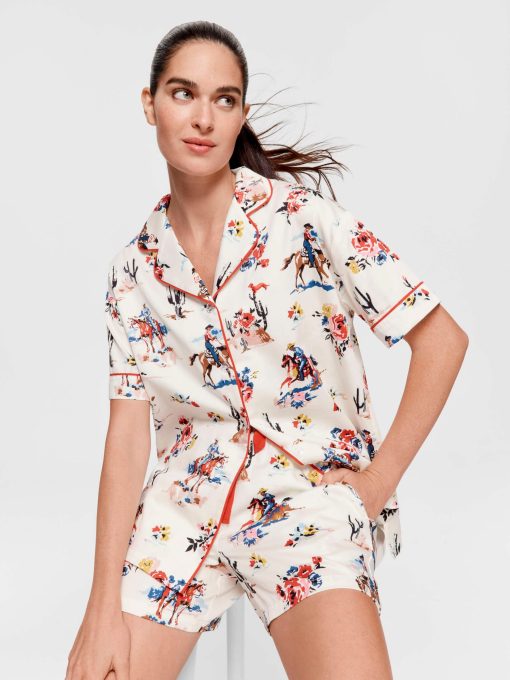 Cowboy 100% Cotton Shortie Pj Set Multi