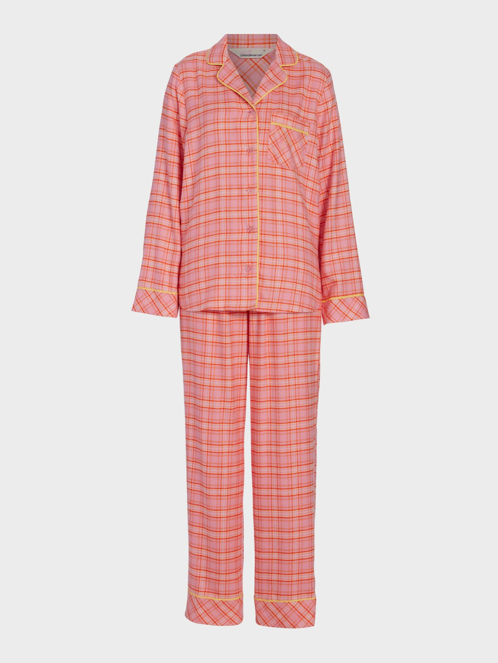Pink &amp; Yellow Check Bamboo Flannelette Classic Pj Set Multi
