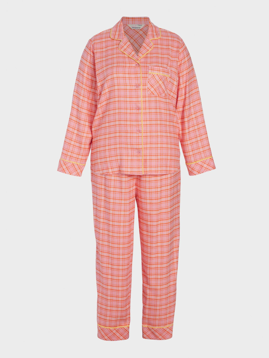 P.A. Plus Pink &amp; Yellow Check Bamboo Flannelette Classic Pj Set Multi