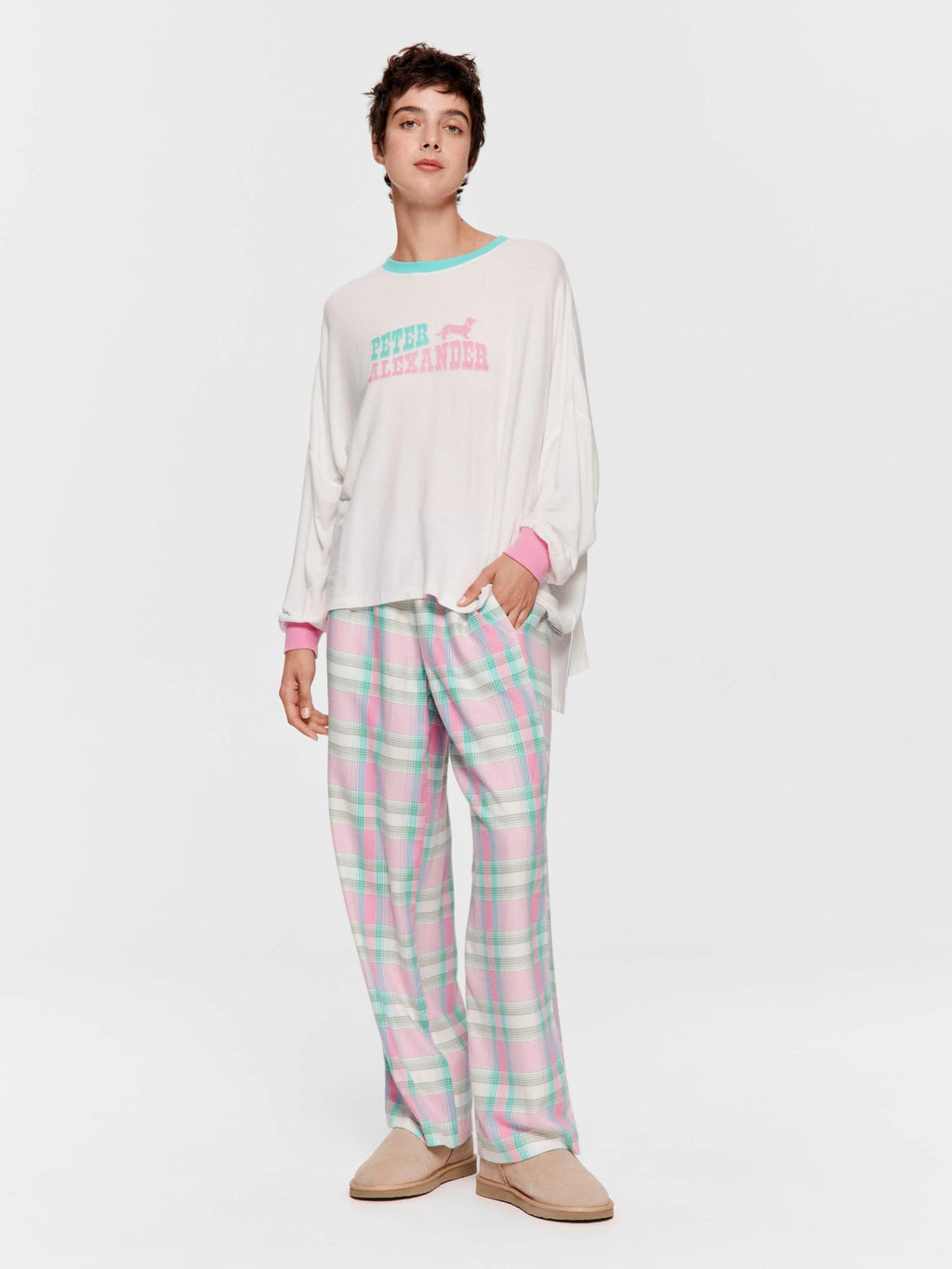 Peter Alexander Western Oversized Long Sleeve Top Cream