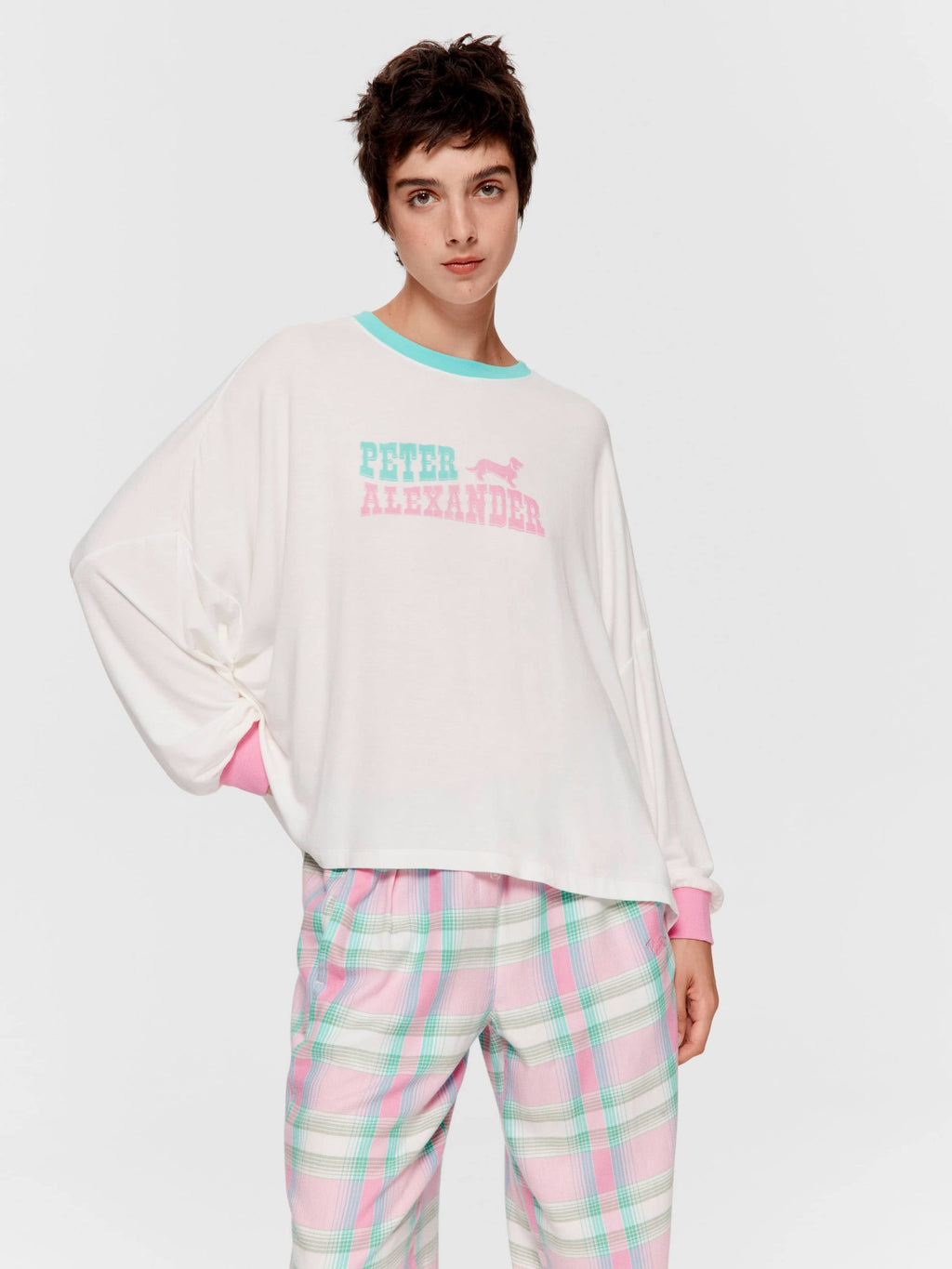 Peter Alexander Western Oversized Long Sleeve Top Cream