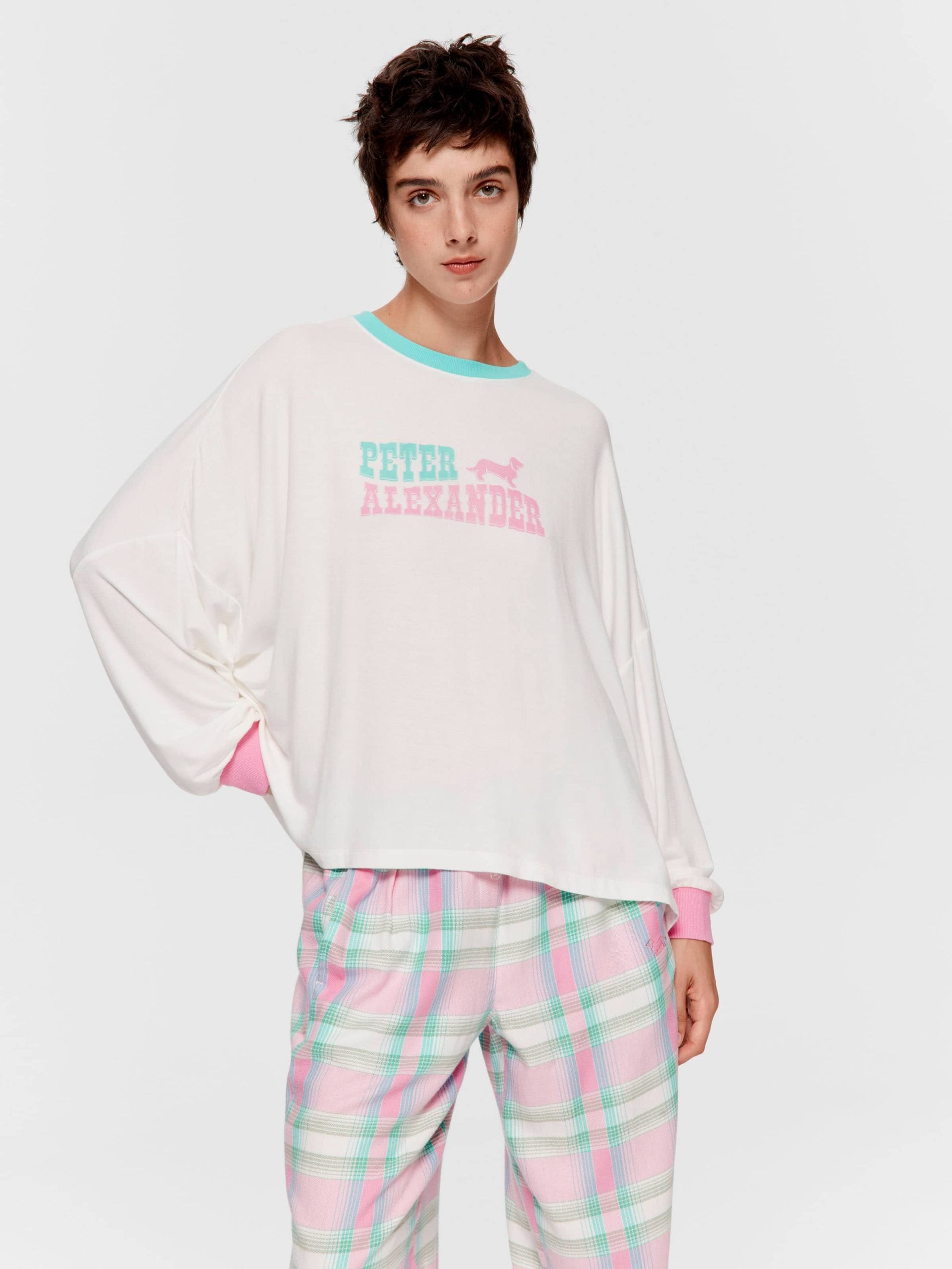 Peter Alexander Western Oversized Long Sleeve Top Cream