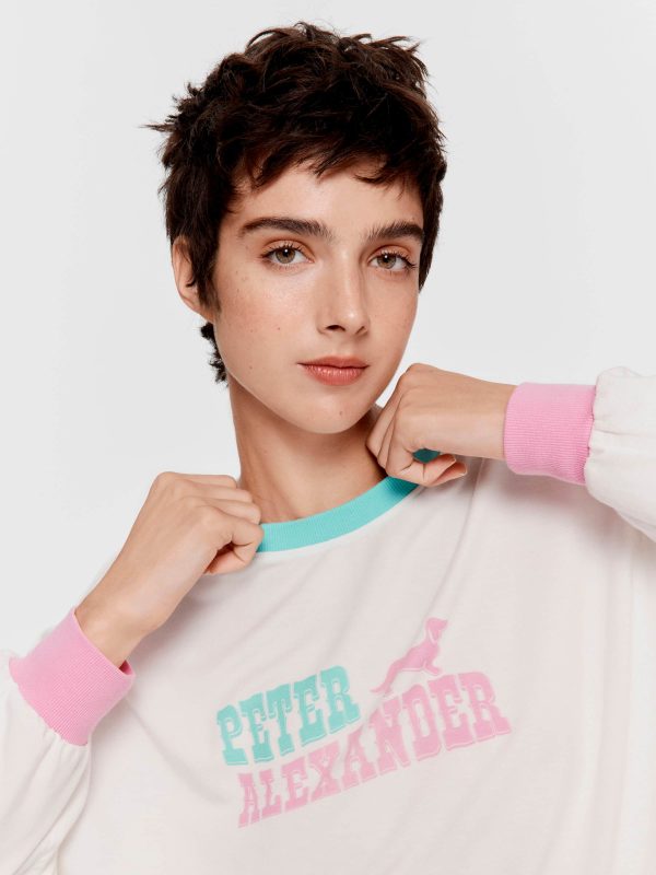 Peter Alexander Western Oversized Long Sleeve Top Cream