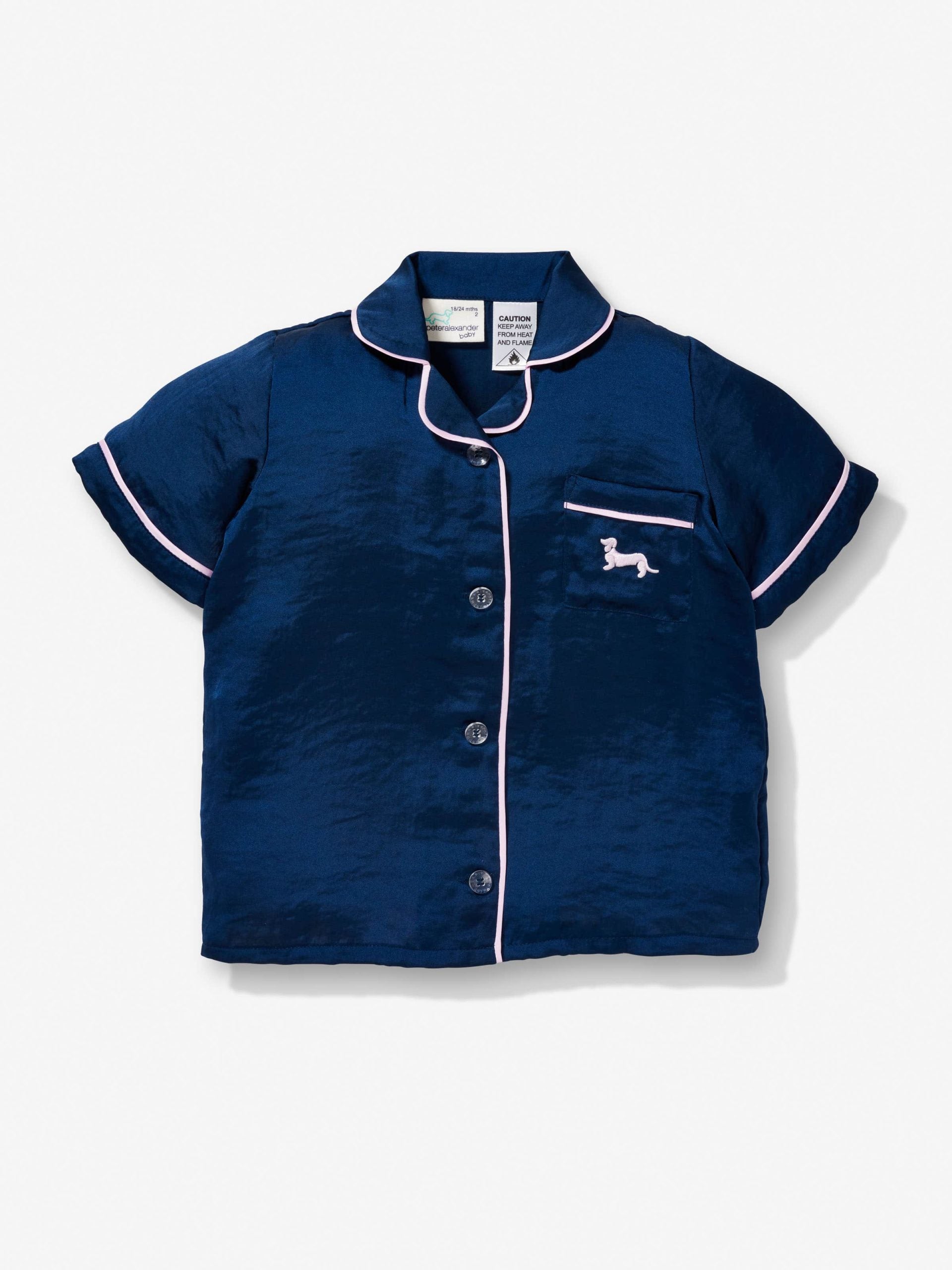 Baby Navy Chic Satin Pj Set navy