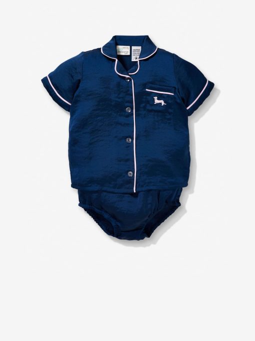 Baby Navy Chic Satin Pj Set navy