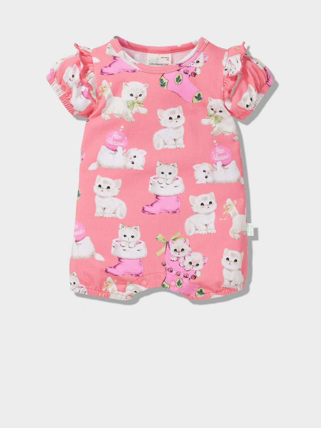 Baby Girl Kitten Romper multi