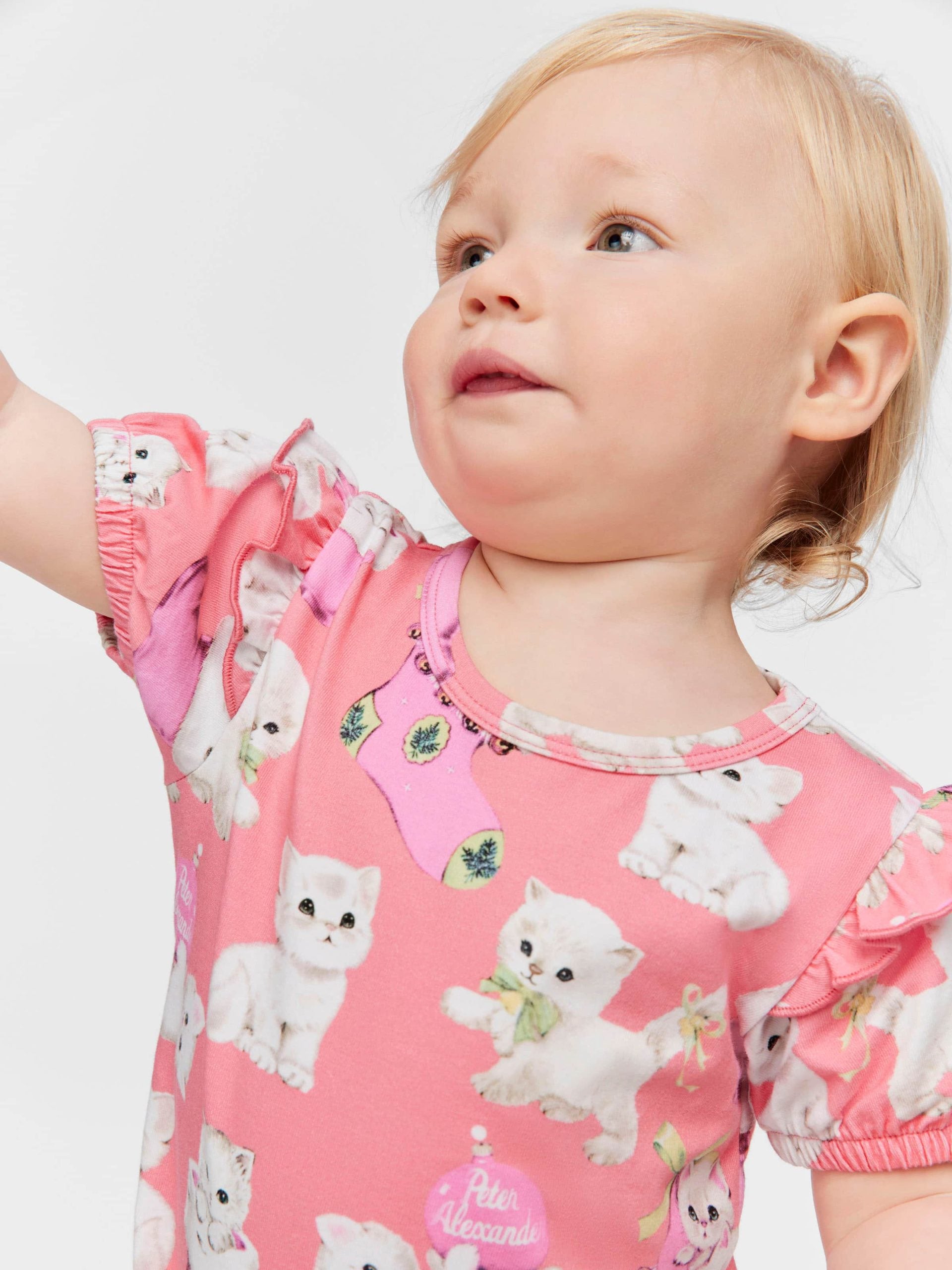 Baby Girl Kitten Romper multi