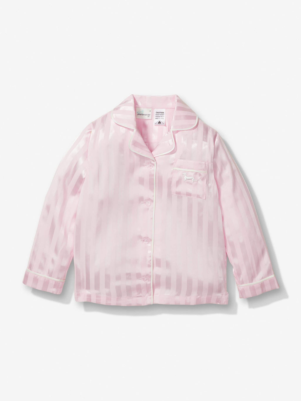 Jnr Girls Pink Stripe Satin Pj Set pink