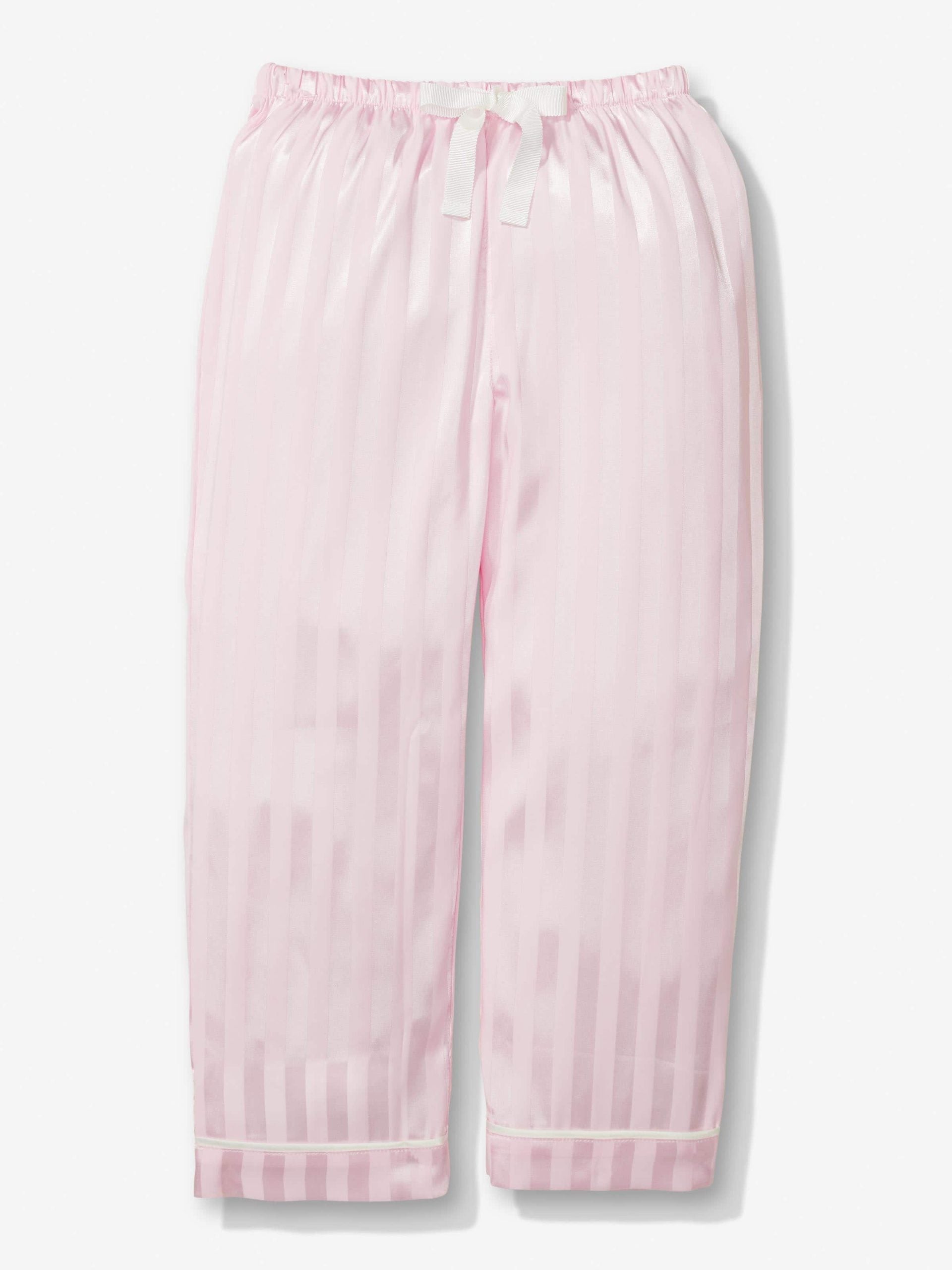 Jnr Girls Pink Stripe Satin Pj Set pink
