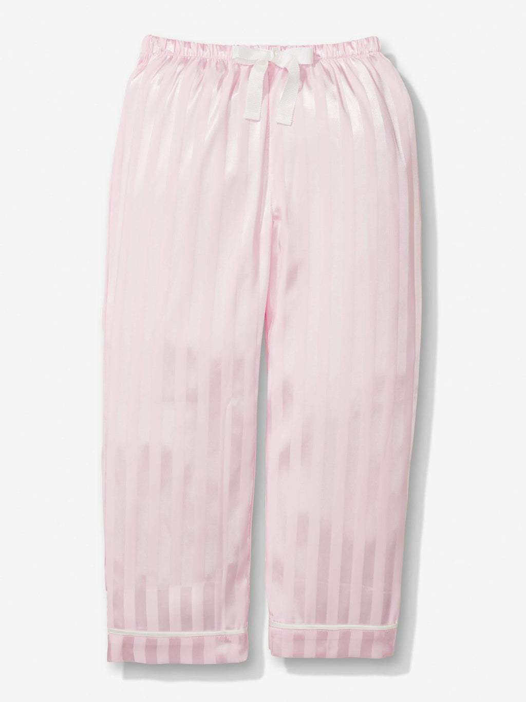 Girls Pink Stripe Satin Pj Set pink