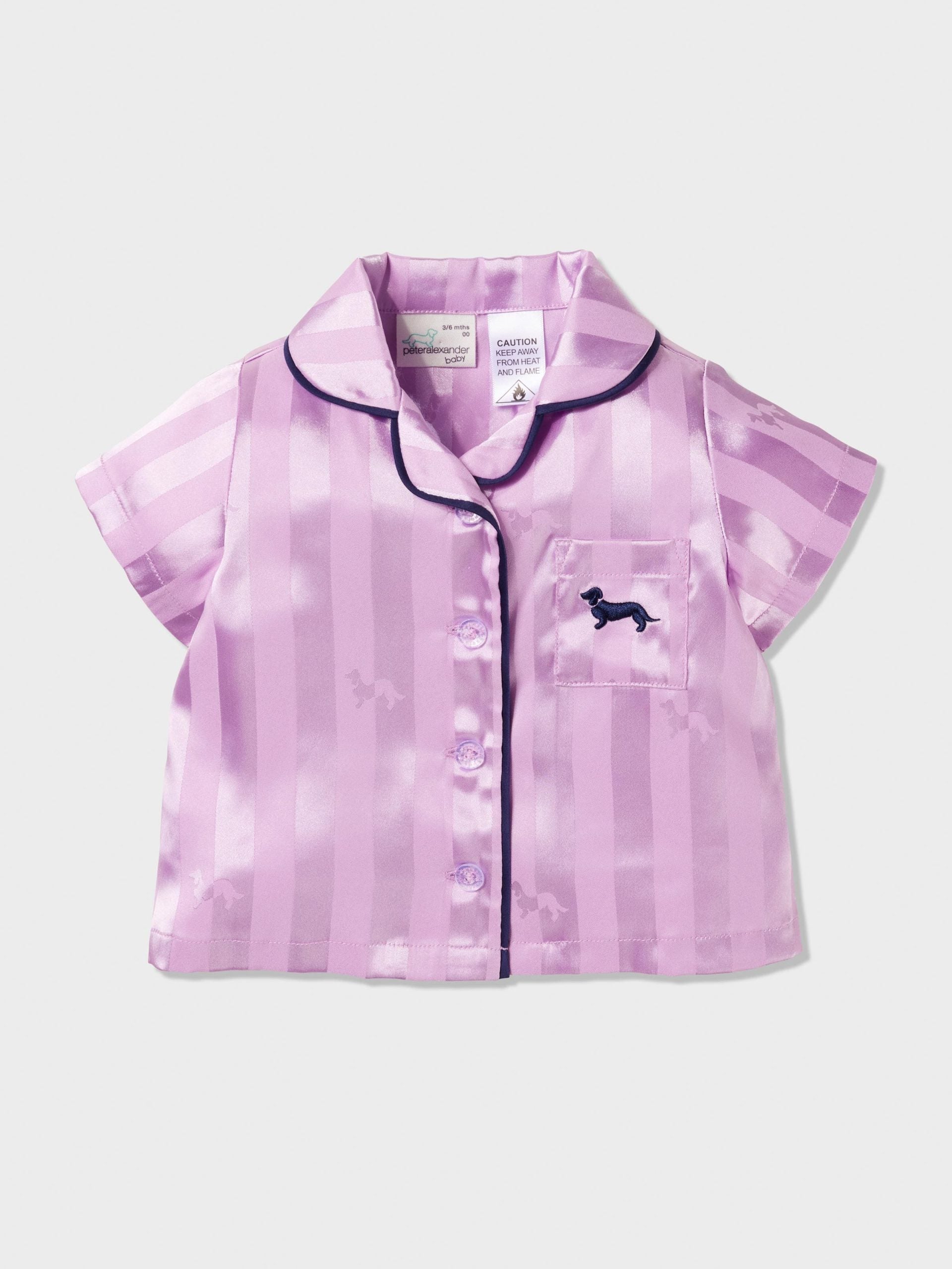Baby Stripe Lilac Chic Satin Pj Set lilac