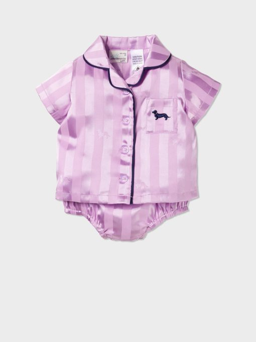 Baby Stripe Lilac Chic Satin Pj Set lilac