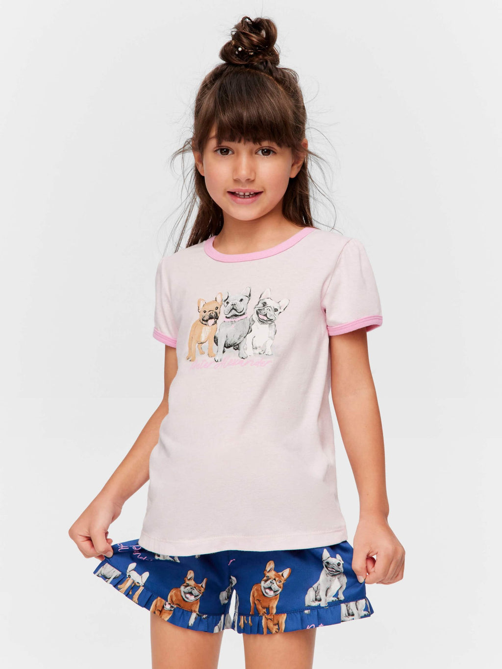 Jnr Girls Frenchie Pj Set Multi