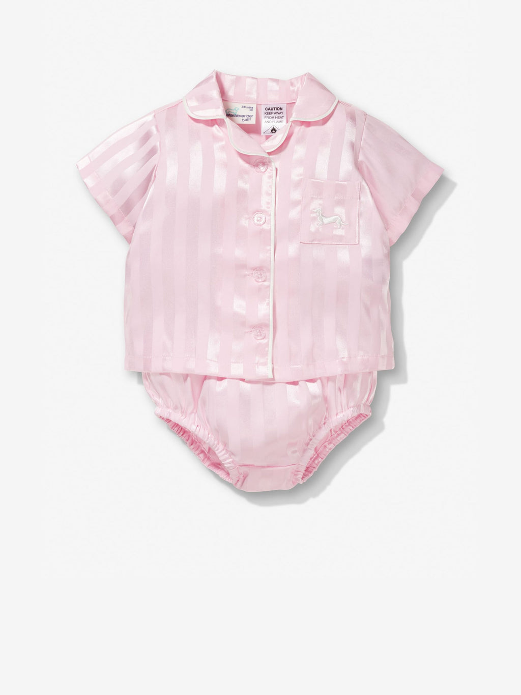 Baby Pink Stripe Satin Pj Set Pink