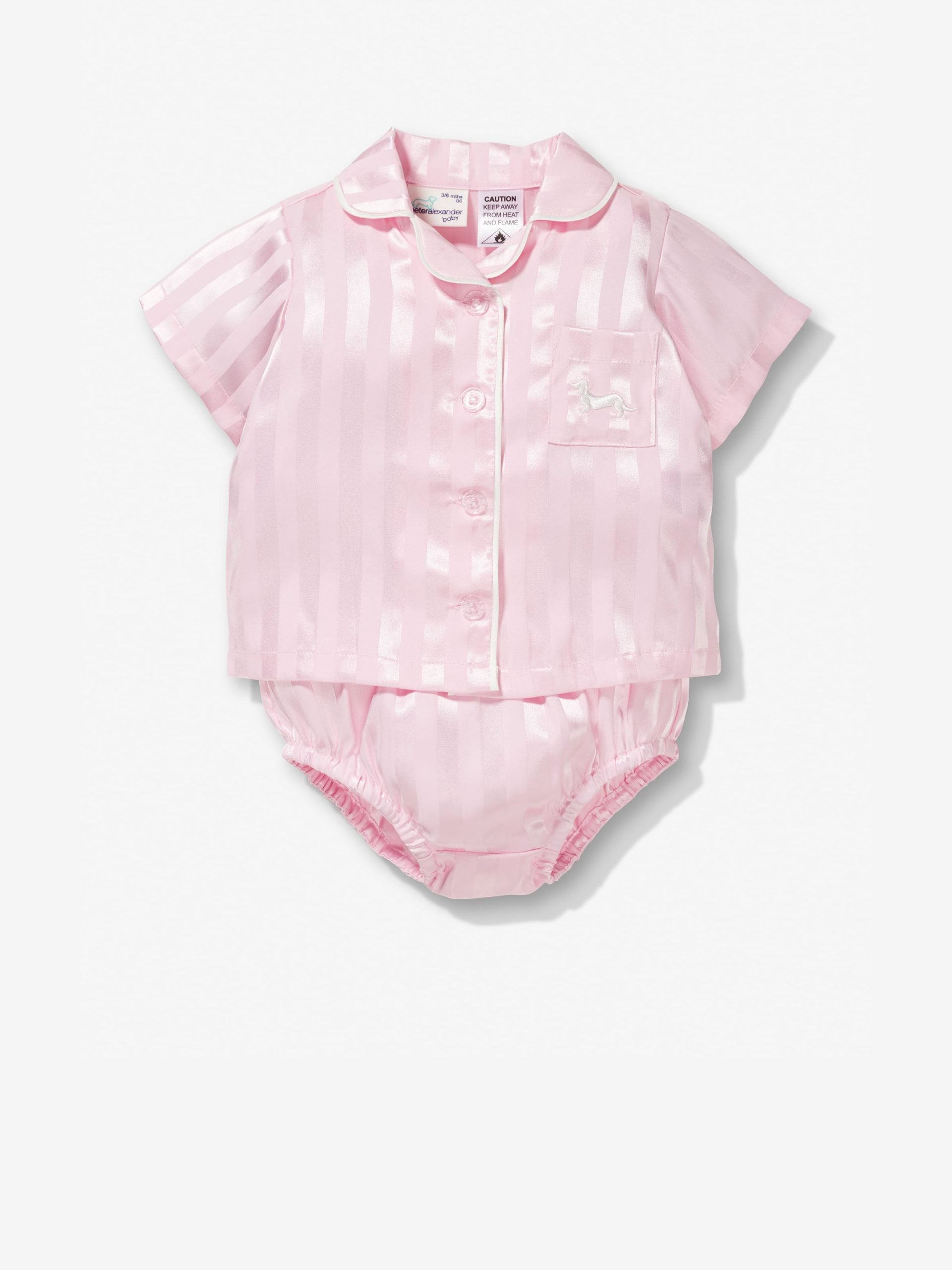 Baby Pink Stripe Satin Pj Set Pink