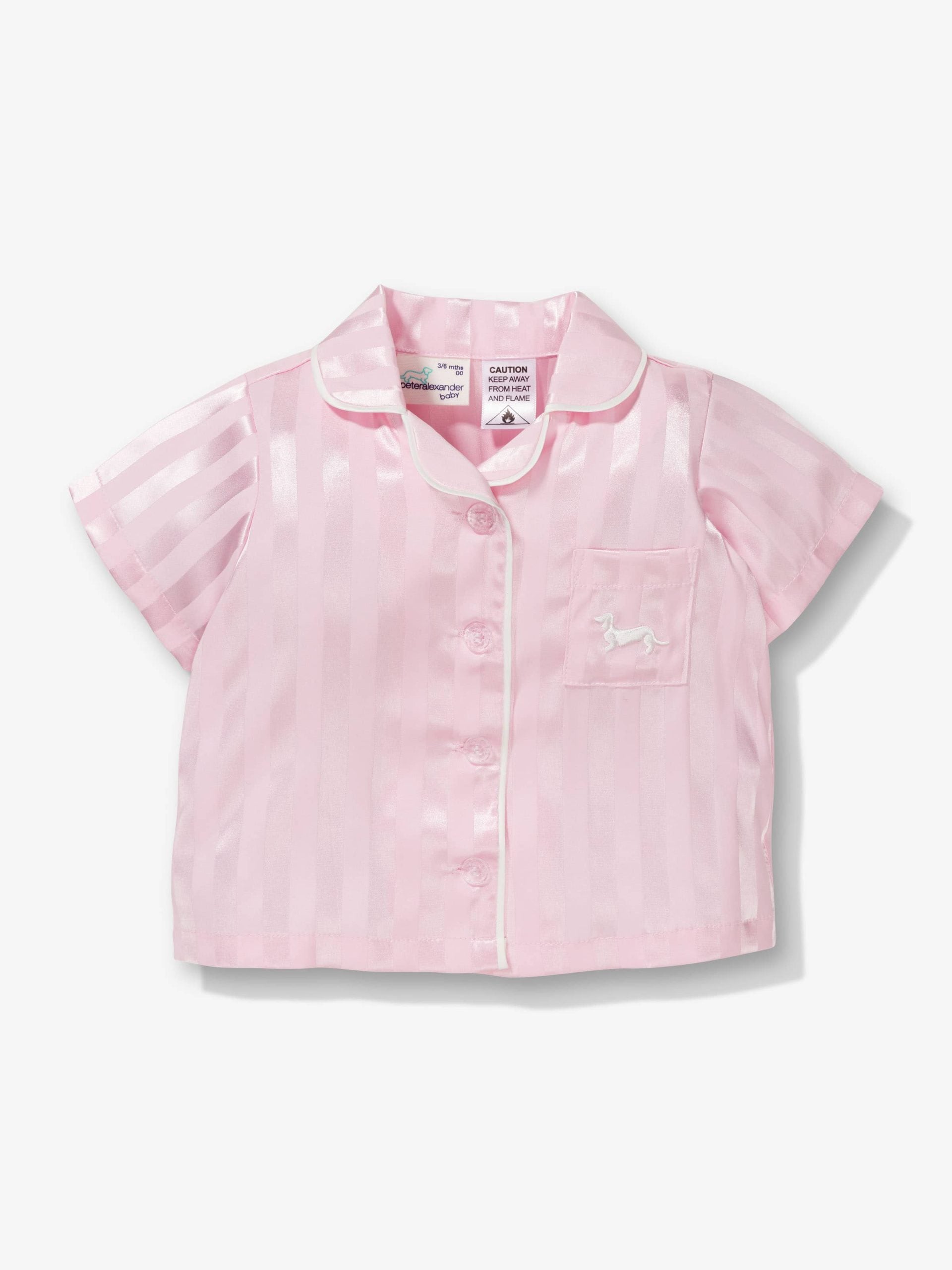 Baby Pink Stripe Satin Pj Set pink