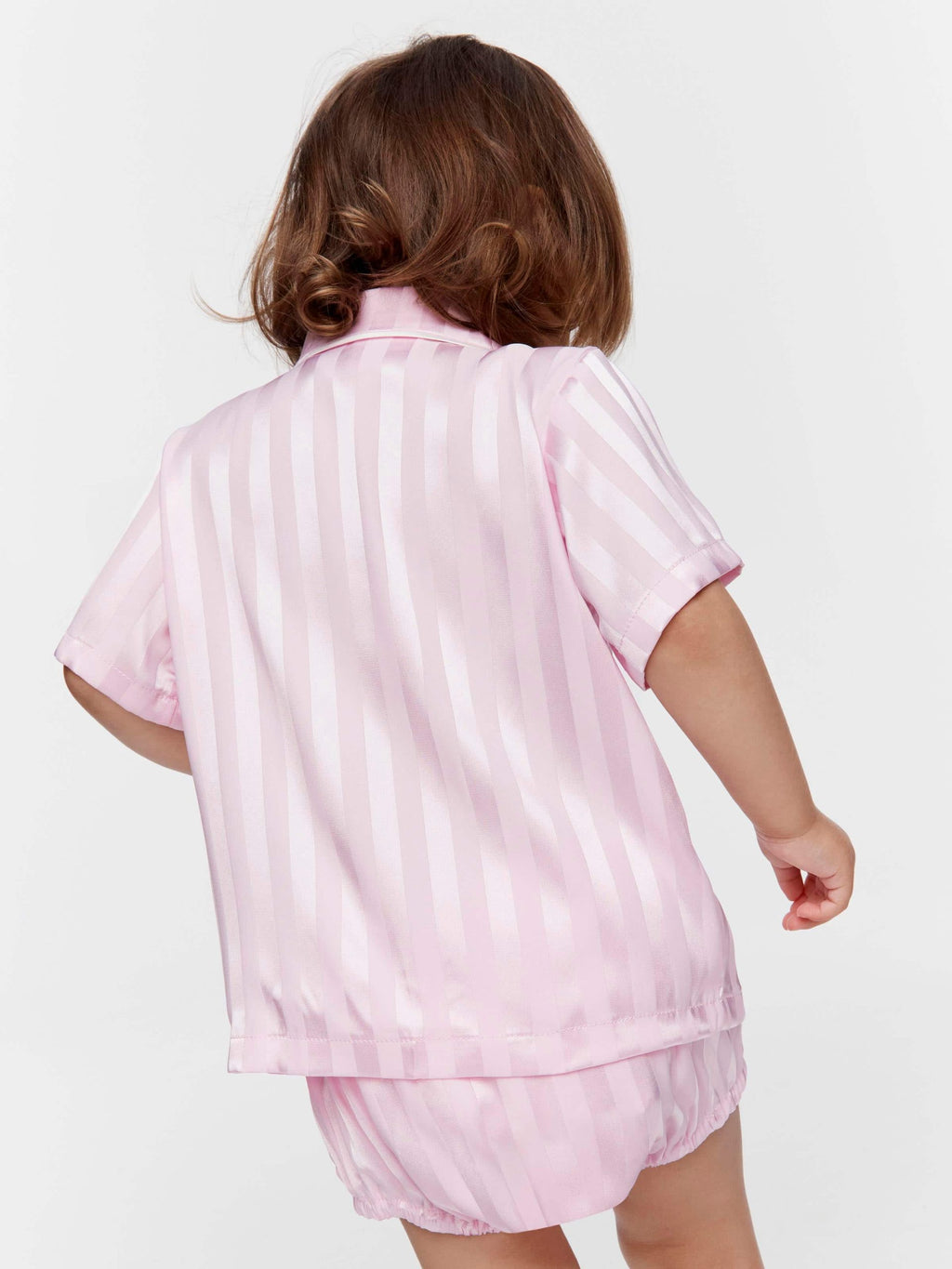 Baby Pink Stripe Satin Pj Set Pink